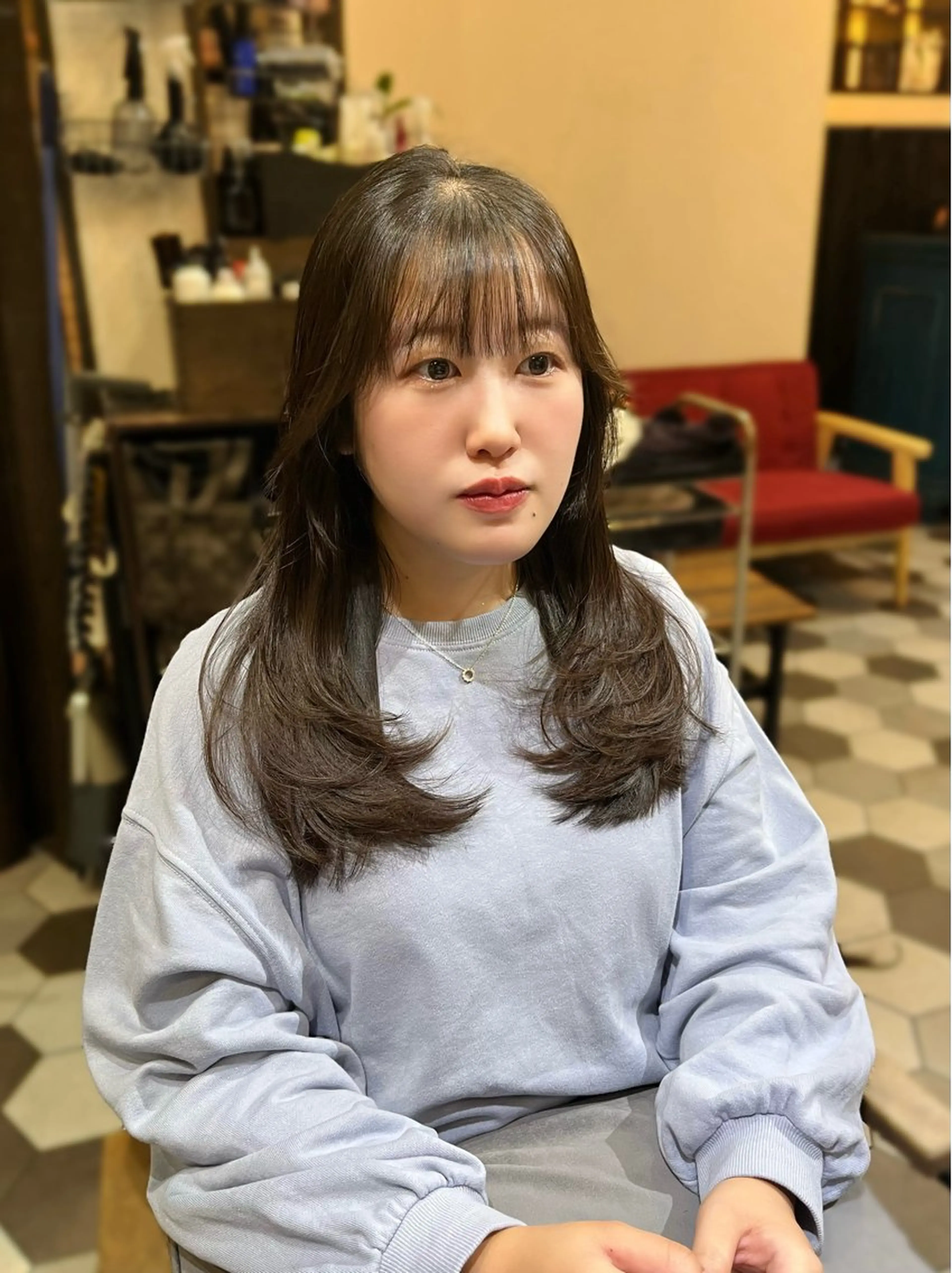 カラー ヘアアレンジ カット ヘアカラー 似合わせ顔まわり カット🤍森尾真由美のヘアスタイル