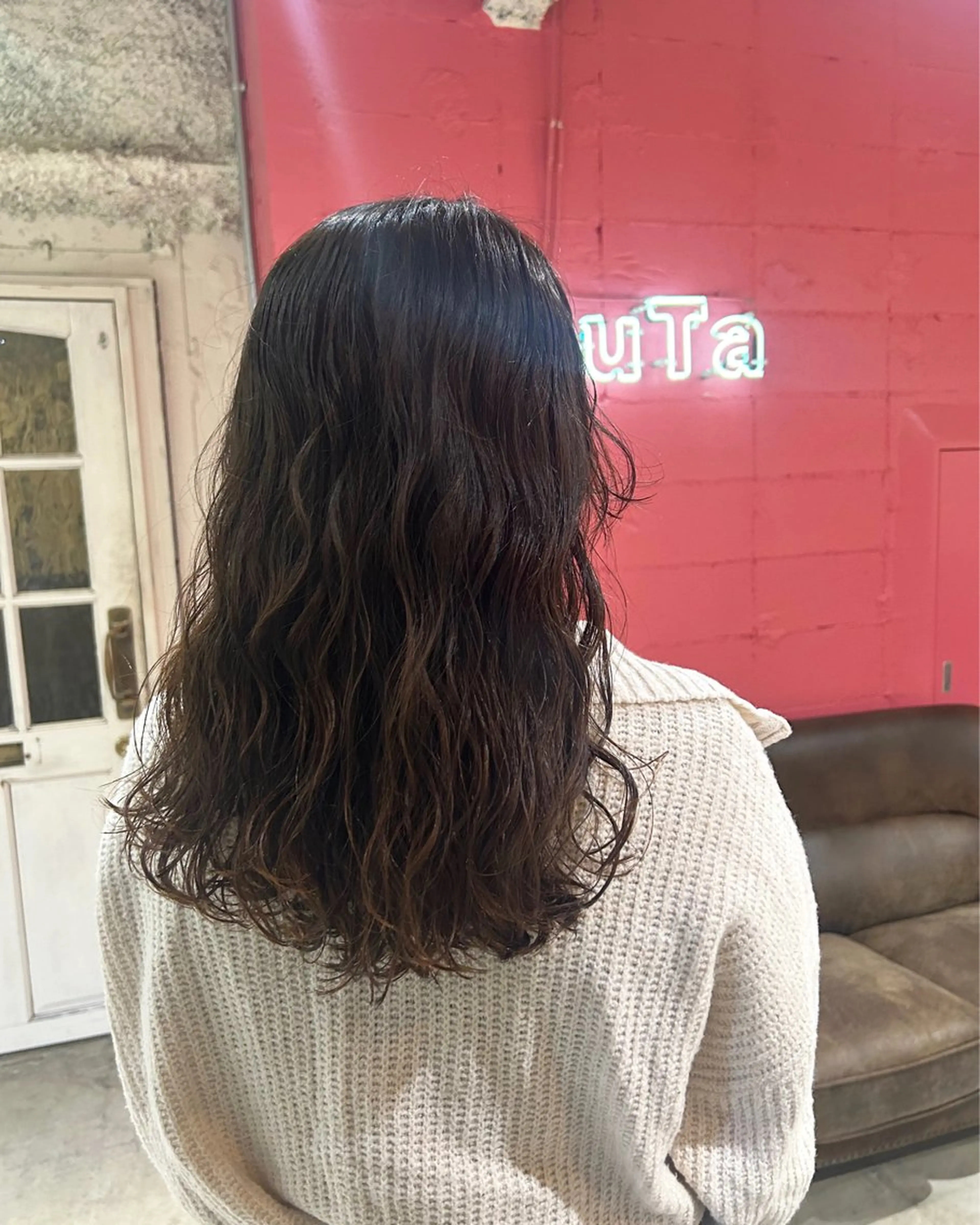 セミロング パーマ カット パーマ トリートメント ☁️透明感カラー☁️ Reikaのヘアスタイル