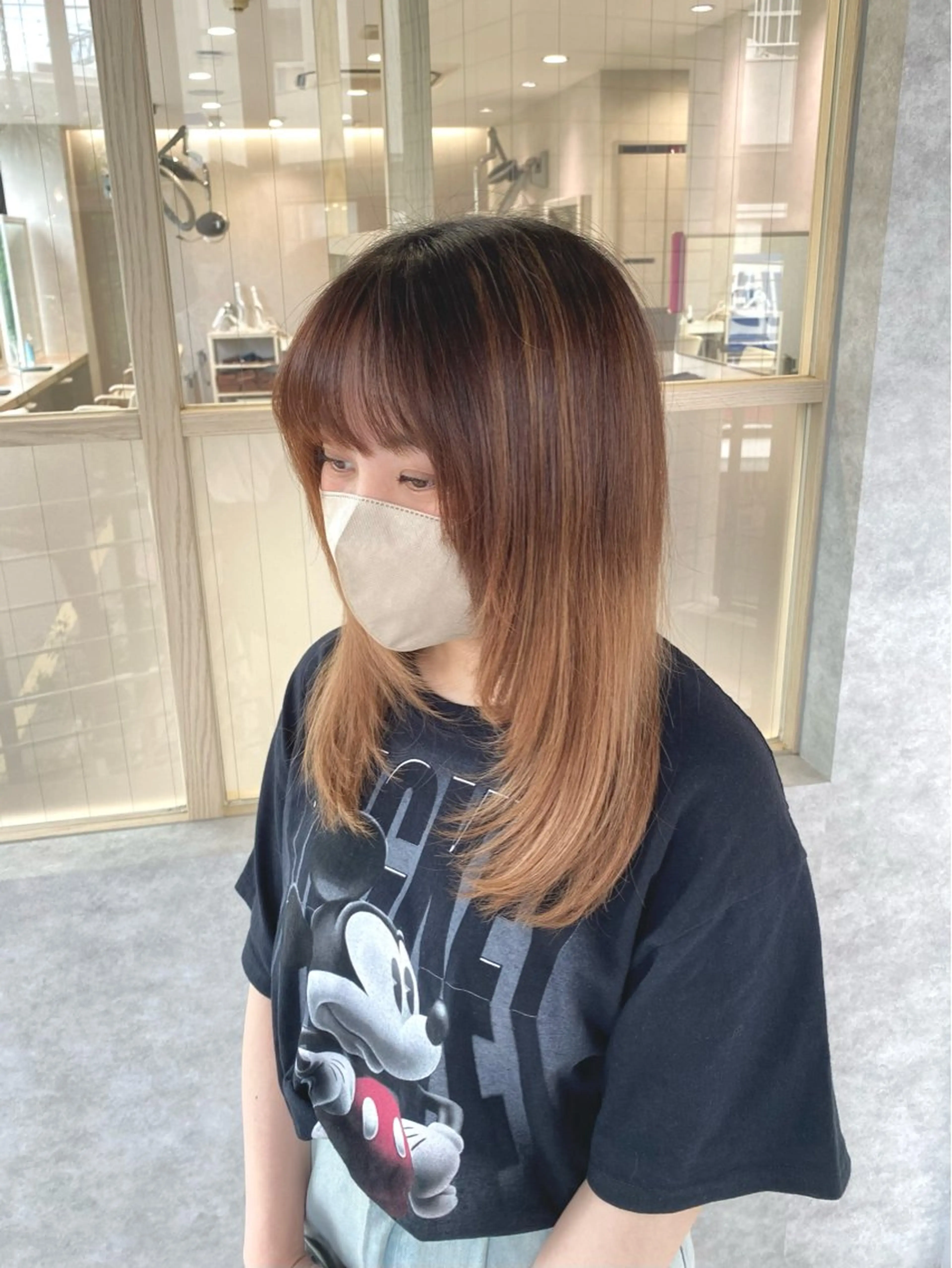 セミロング 顔周りカット レイヤーカット カット 牛木 史裕🐄【店長】のヘアスタイル