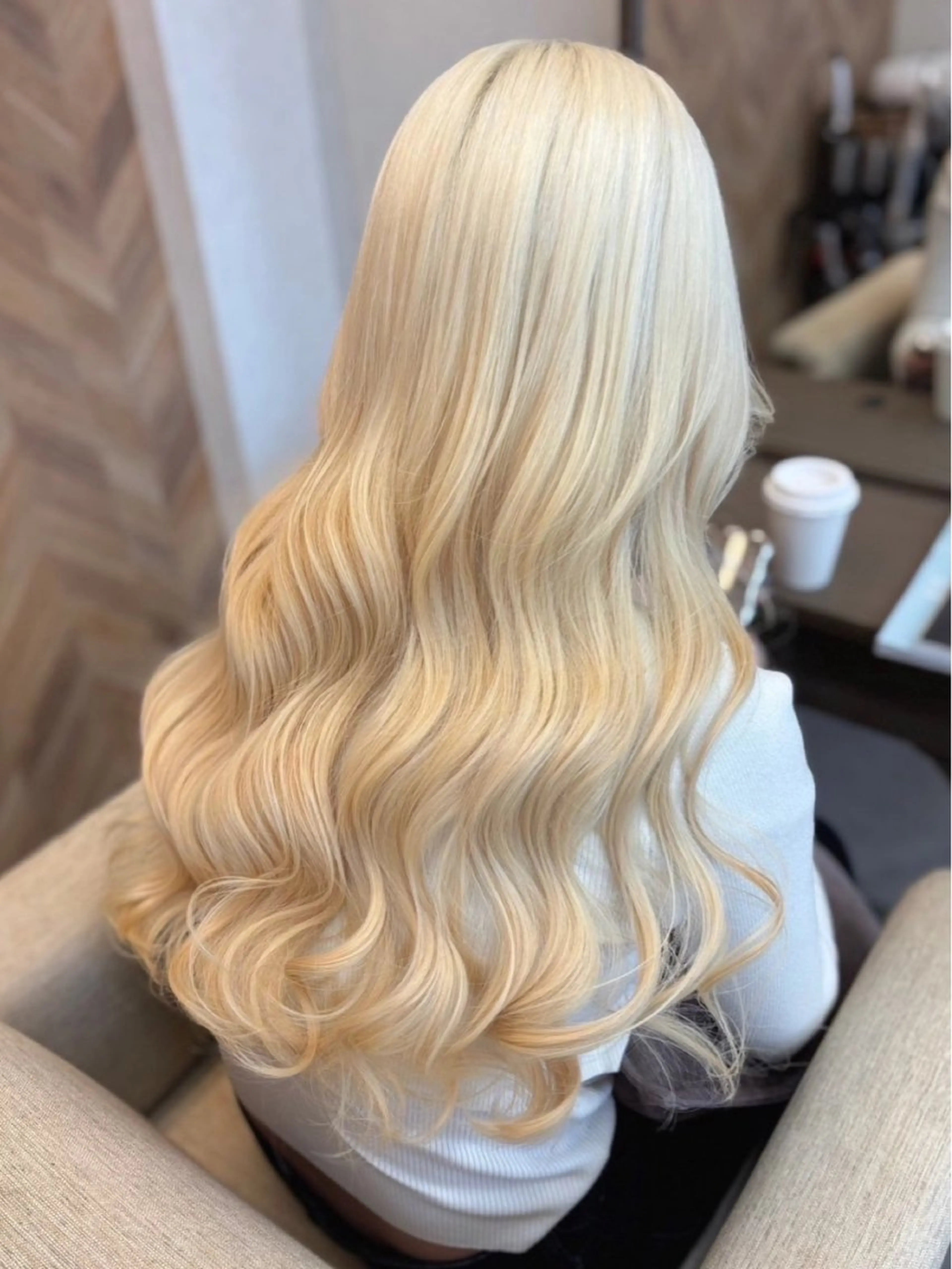 ロング カラー ブリーチ ヘアカラー かのブリーチカラー 🎧⛓️🩶のヘアスタイル