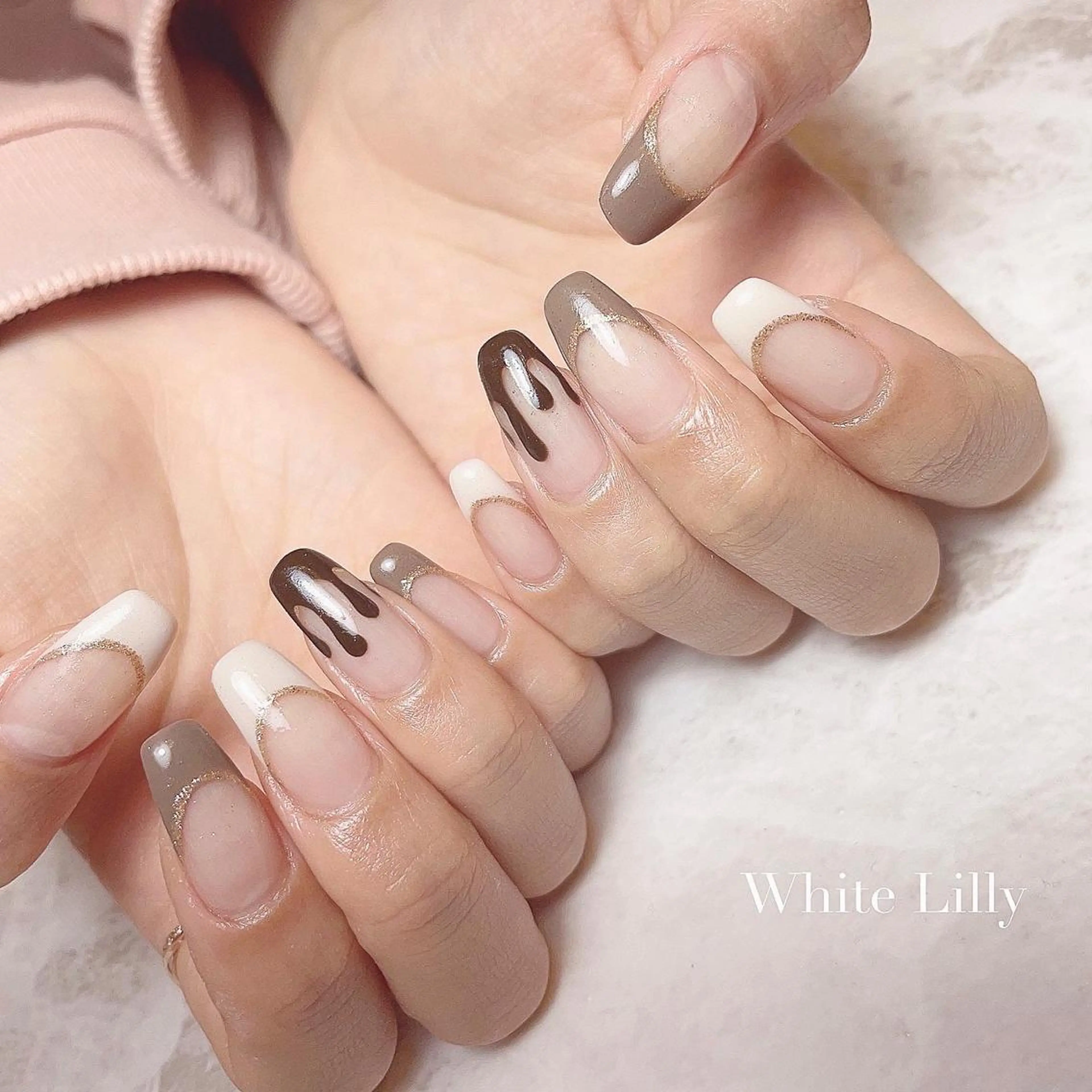 ネイル バレンタイン ハンドネイル White lily所属・牧田 雅世のネイルデザイン