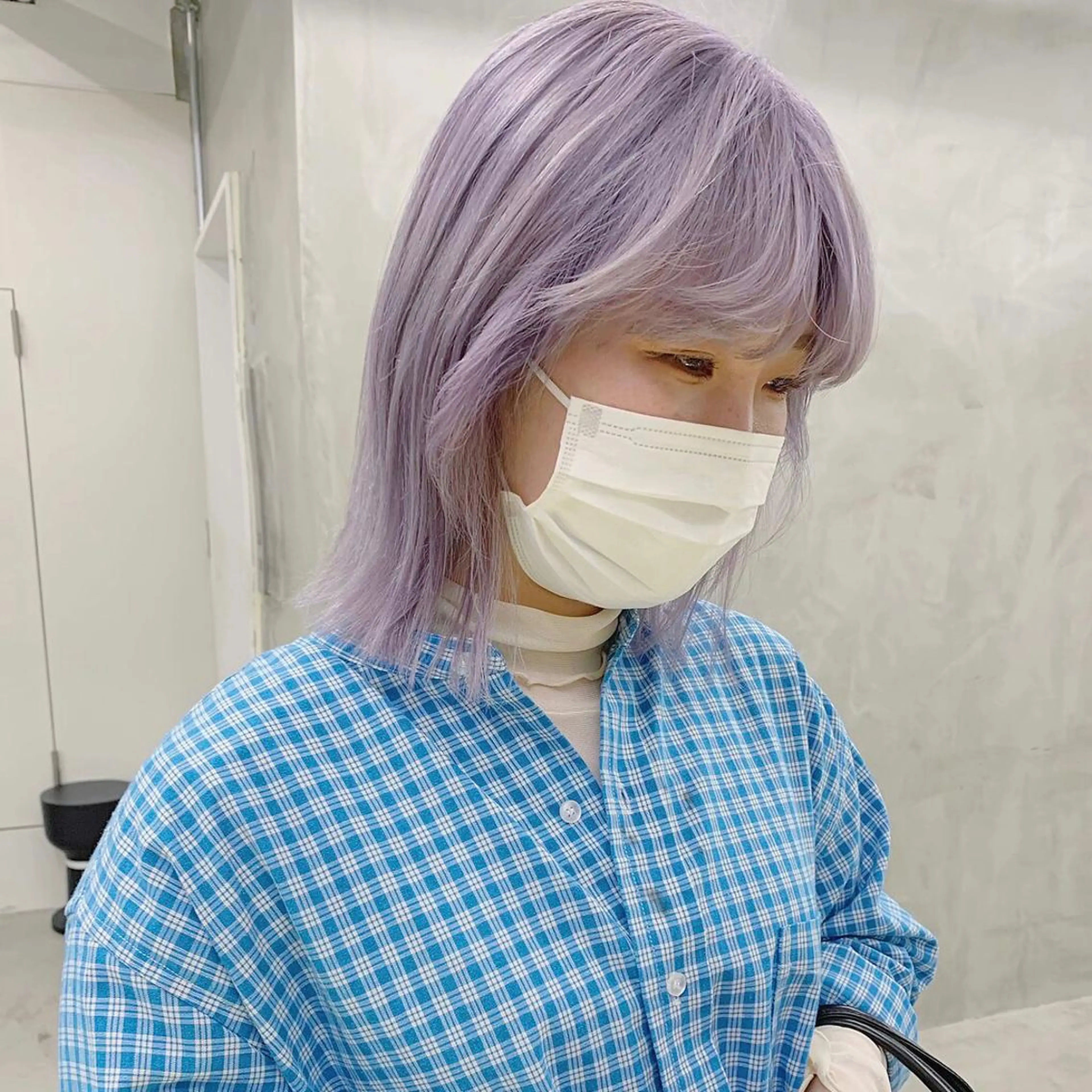 ミディアム カラー ラベンダーカラー yiye 青山所属・無料カットモデル募集 🌱ひょうがのヘアスタイル