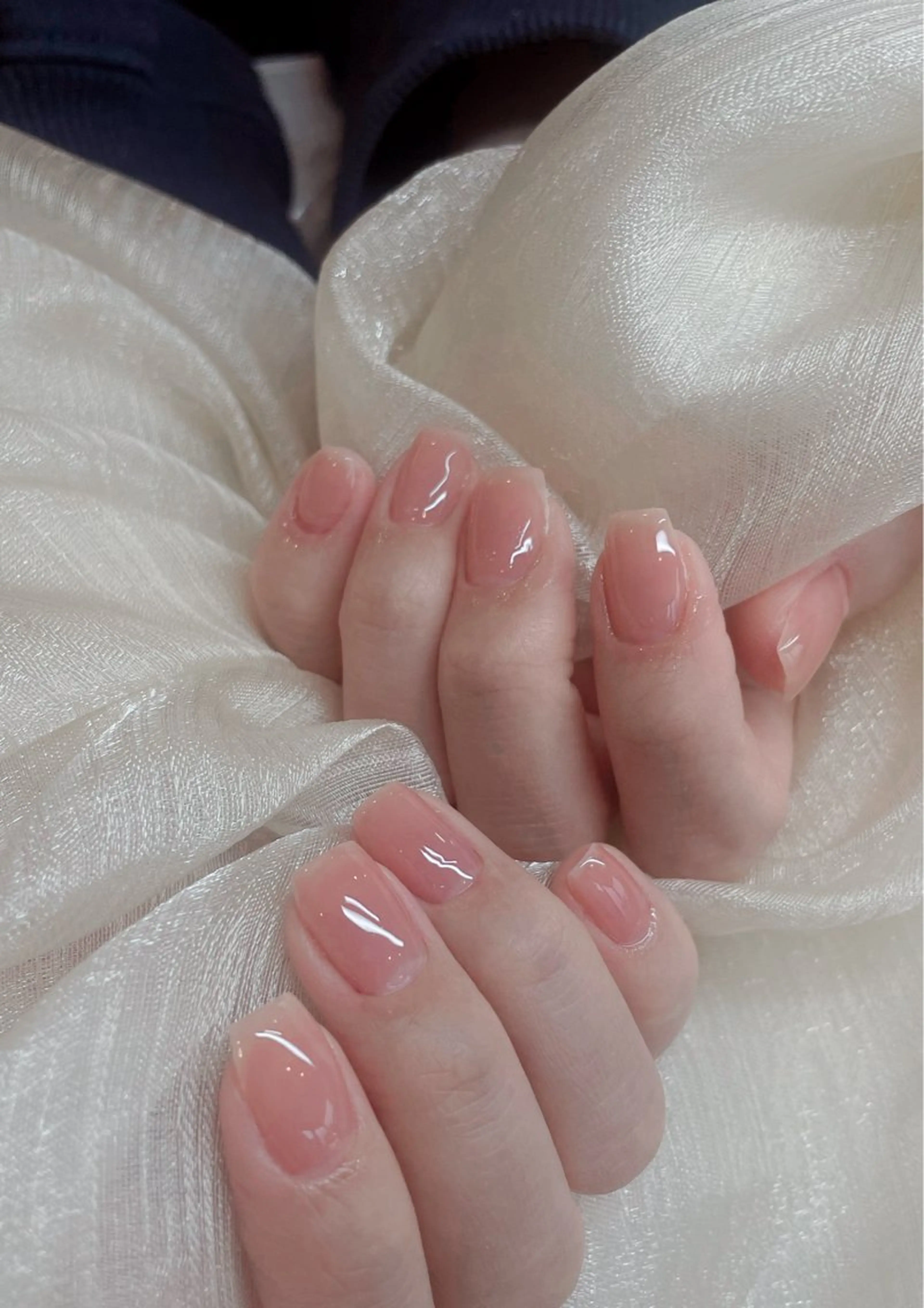 ネイル アートネイル 韓国ネイル 水色 ロングネイル マグネットネイル ハンドネイル ハンドケア Demure Momoのネイルデザイン