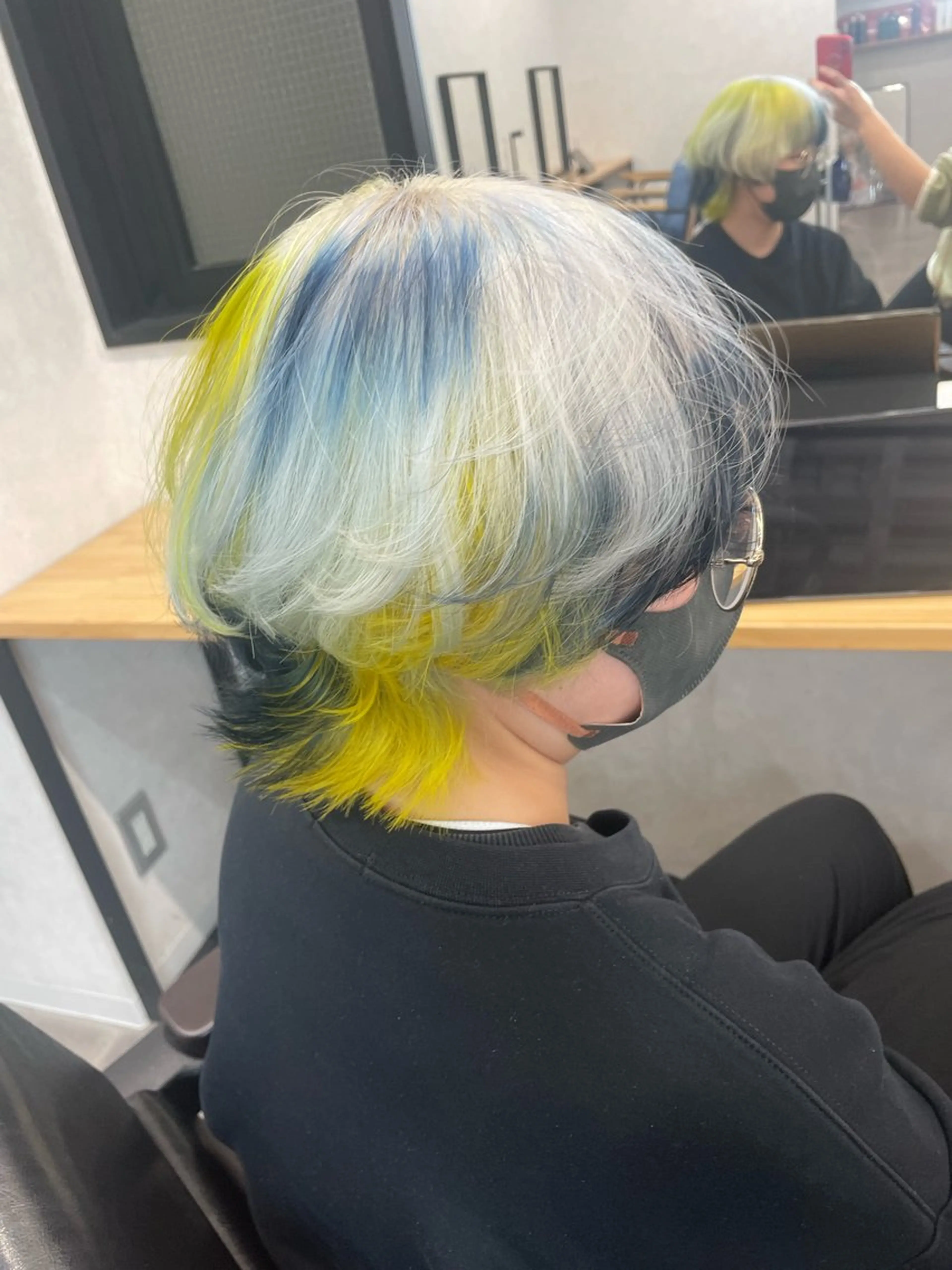 ミディアム ヘアカラー トリートメント エクステ/心斎橋/ ハイトーン/ミサキのヘアスタイル