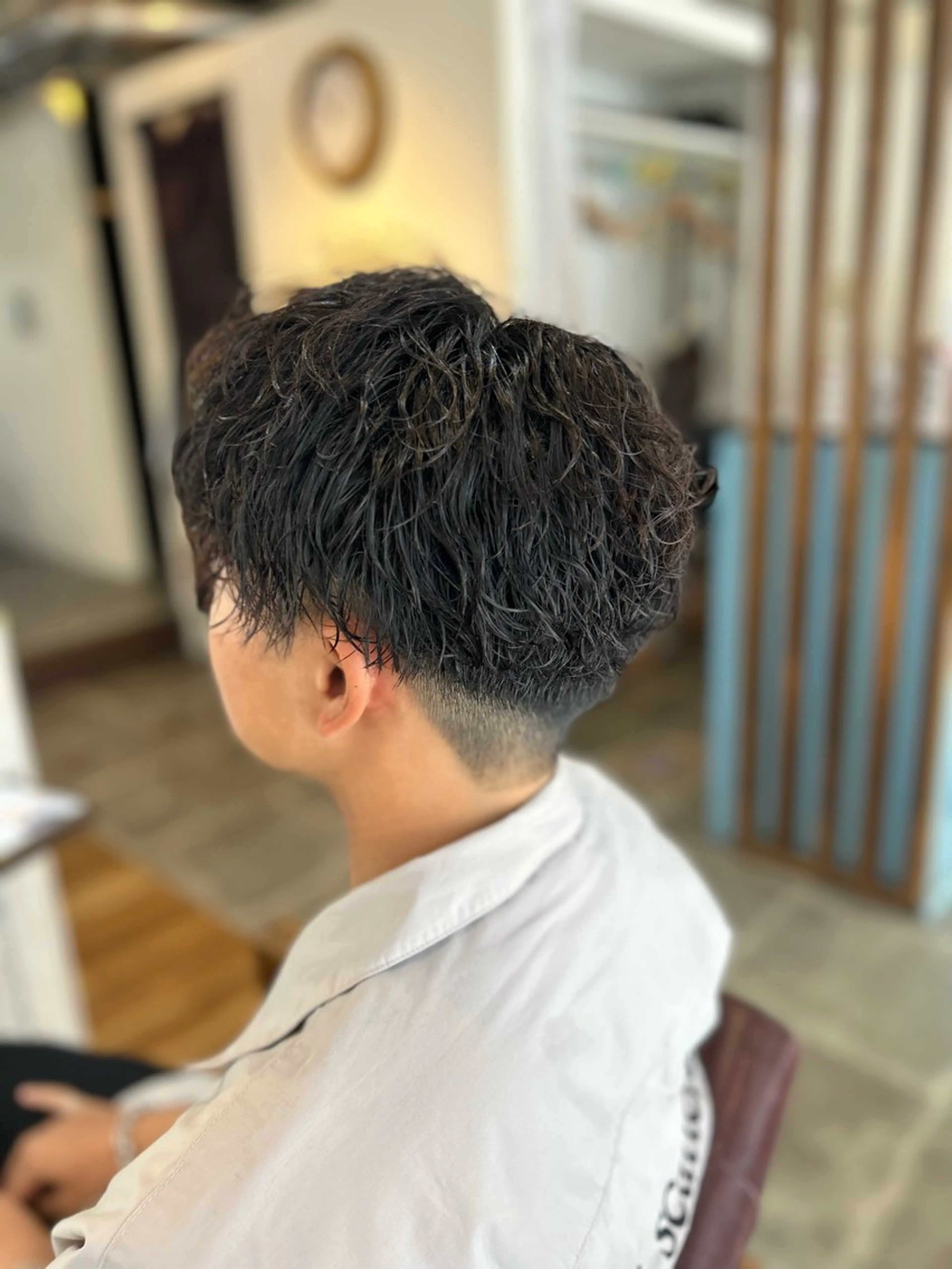 ショート パーマ メンズ 波巻きパーマ CECIL hair なんば店所属・メンズパーマ 艶髪☆店長☆有馬のヘアスタイル