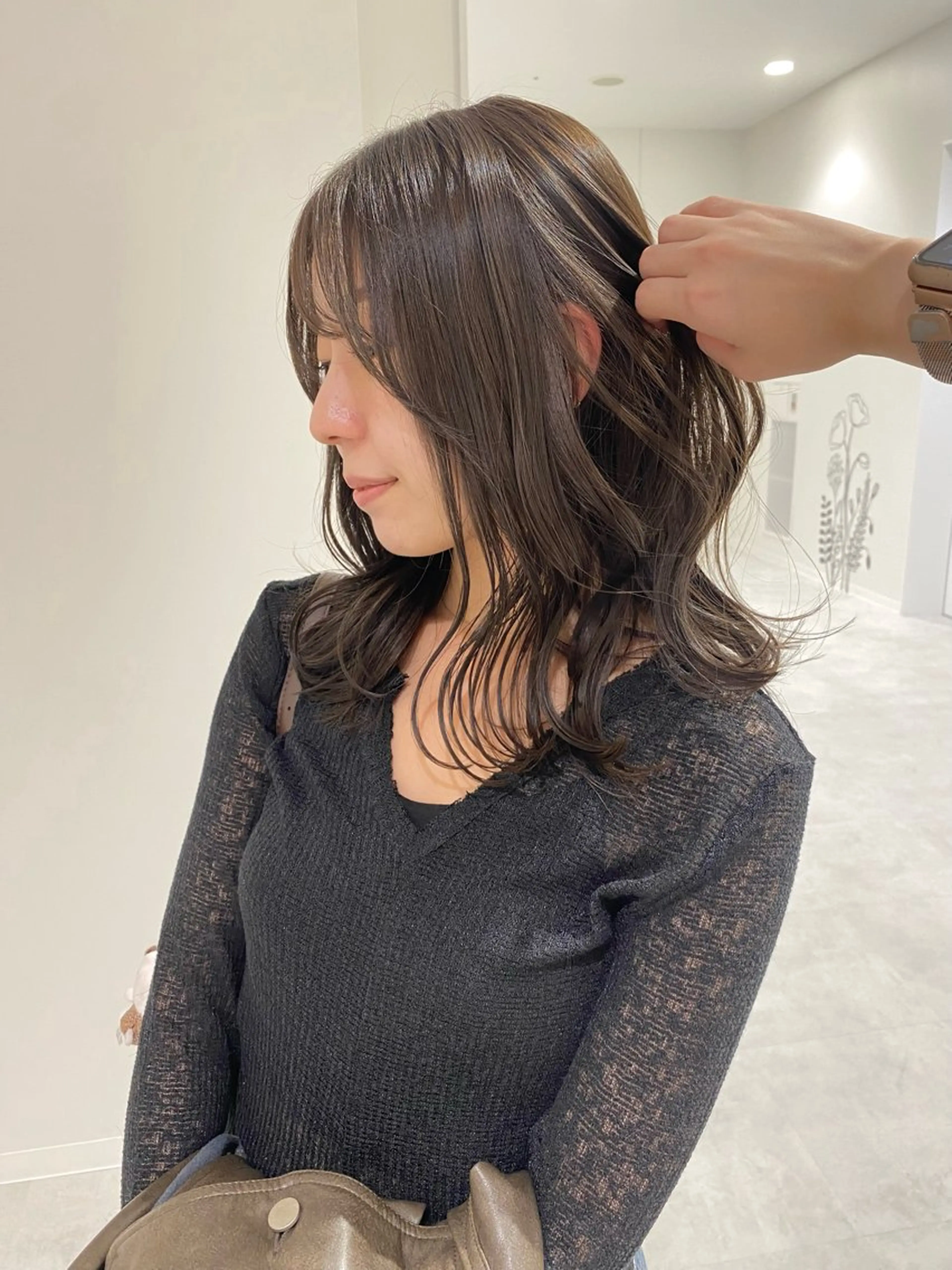 ロング カラー ブラウンカラー ショコラブラウン カット ヘアカラー ベージュ/アレンジ /横浜/杉本千夏のヘアスタイル