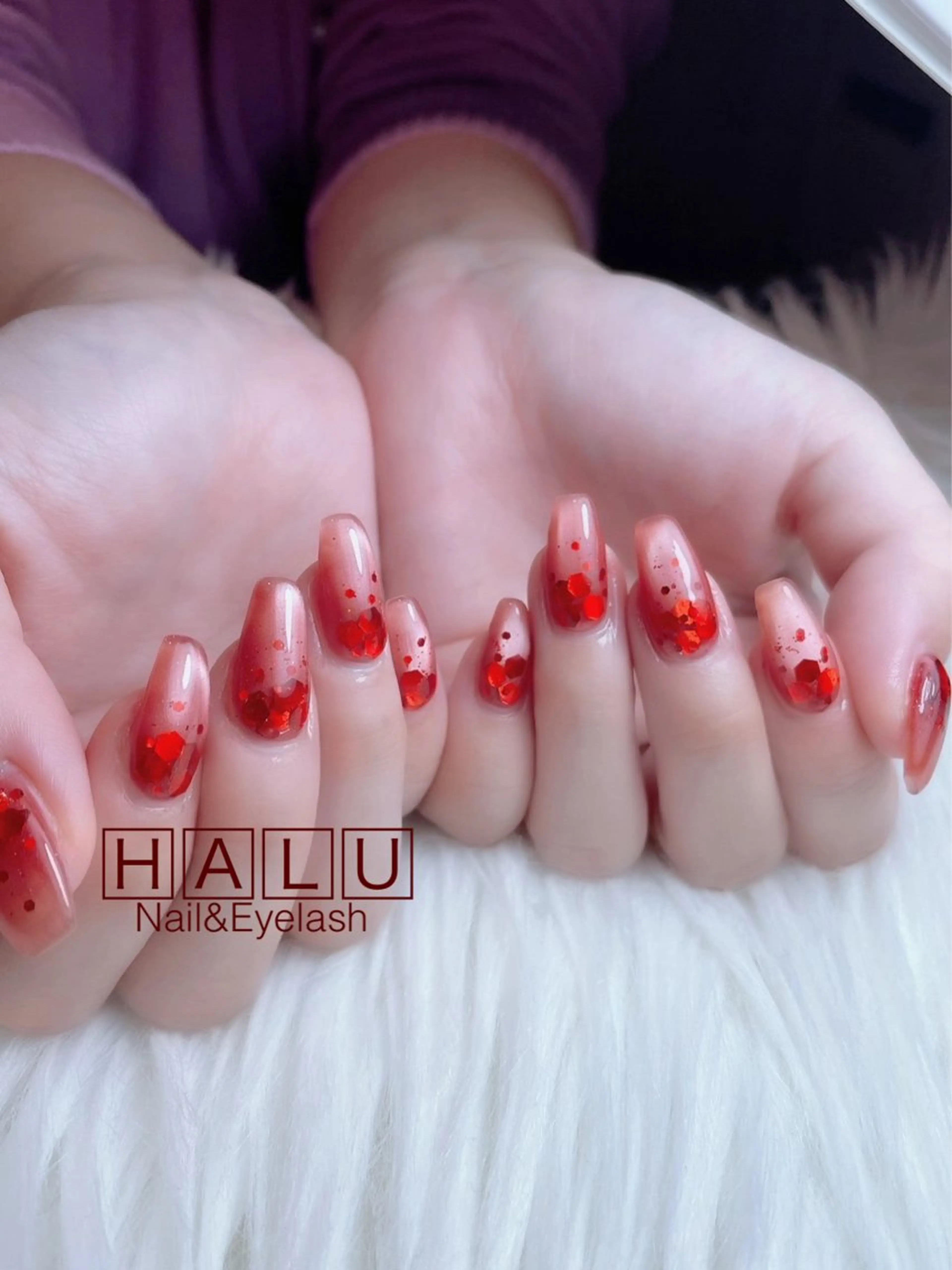 ネイル ホログラムネイル 冬ネイル クリスマス HALU ハルのネイルデザイン