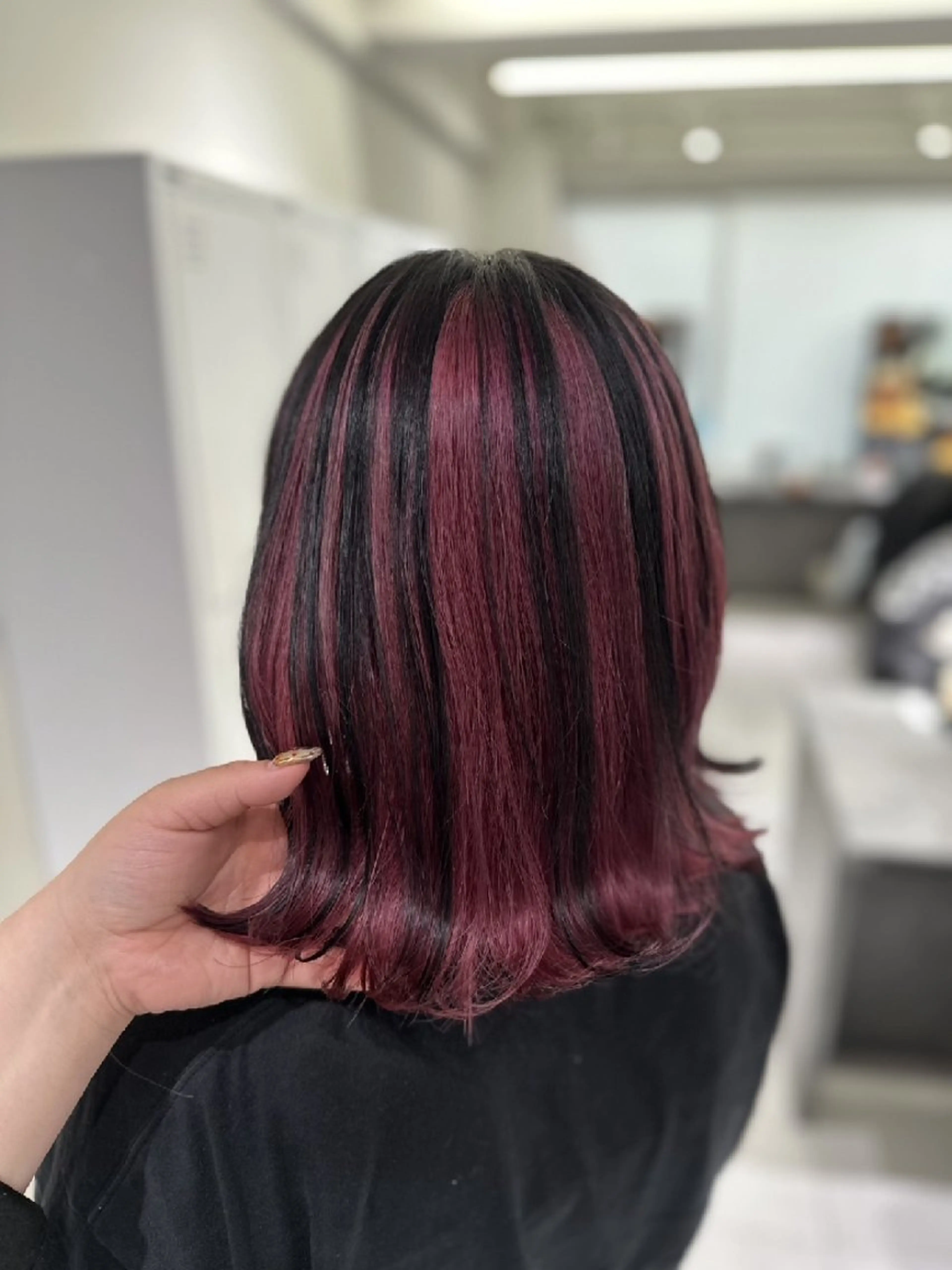 ミディアム カラー ラベンダーカラー ピンクカラー ピンクラベンダー ヘアカラー ate.心斎橋 髪質改善のヘアスタイル