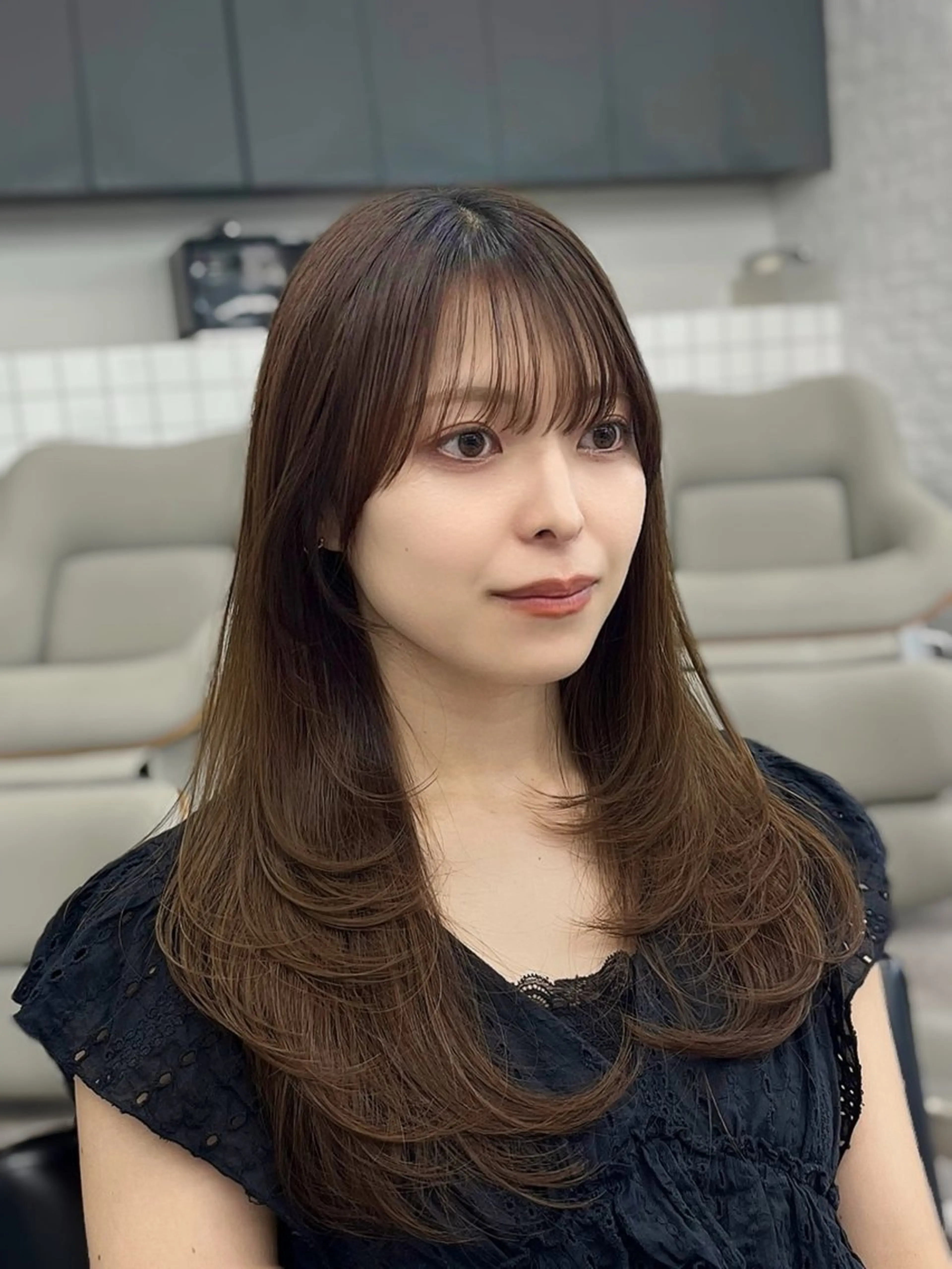 セミロング カラー パーマ ヘアアレンジ メンズ メンズ韓国風 イルミナカラー 髪質改善 韓国風ヘア レイヤーカット 韓国ヘア×顔まわり 🇰🇷和知拓郎のヘアスタイル