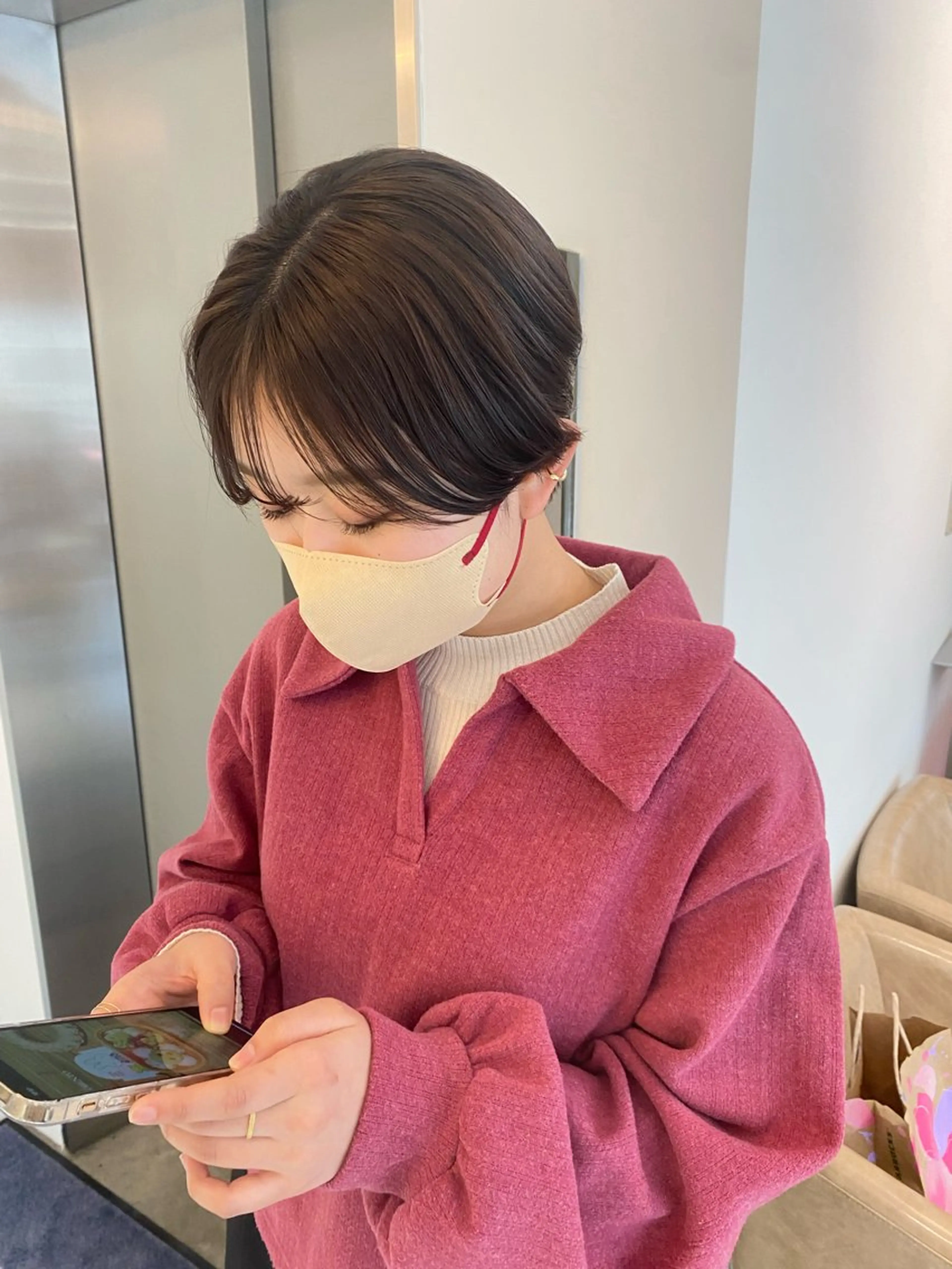 ショート カラー 広島/わかな/ヘア セット/オリーブのヘアスタイル