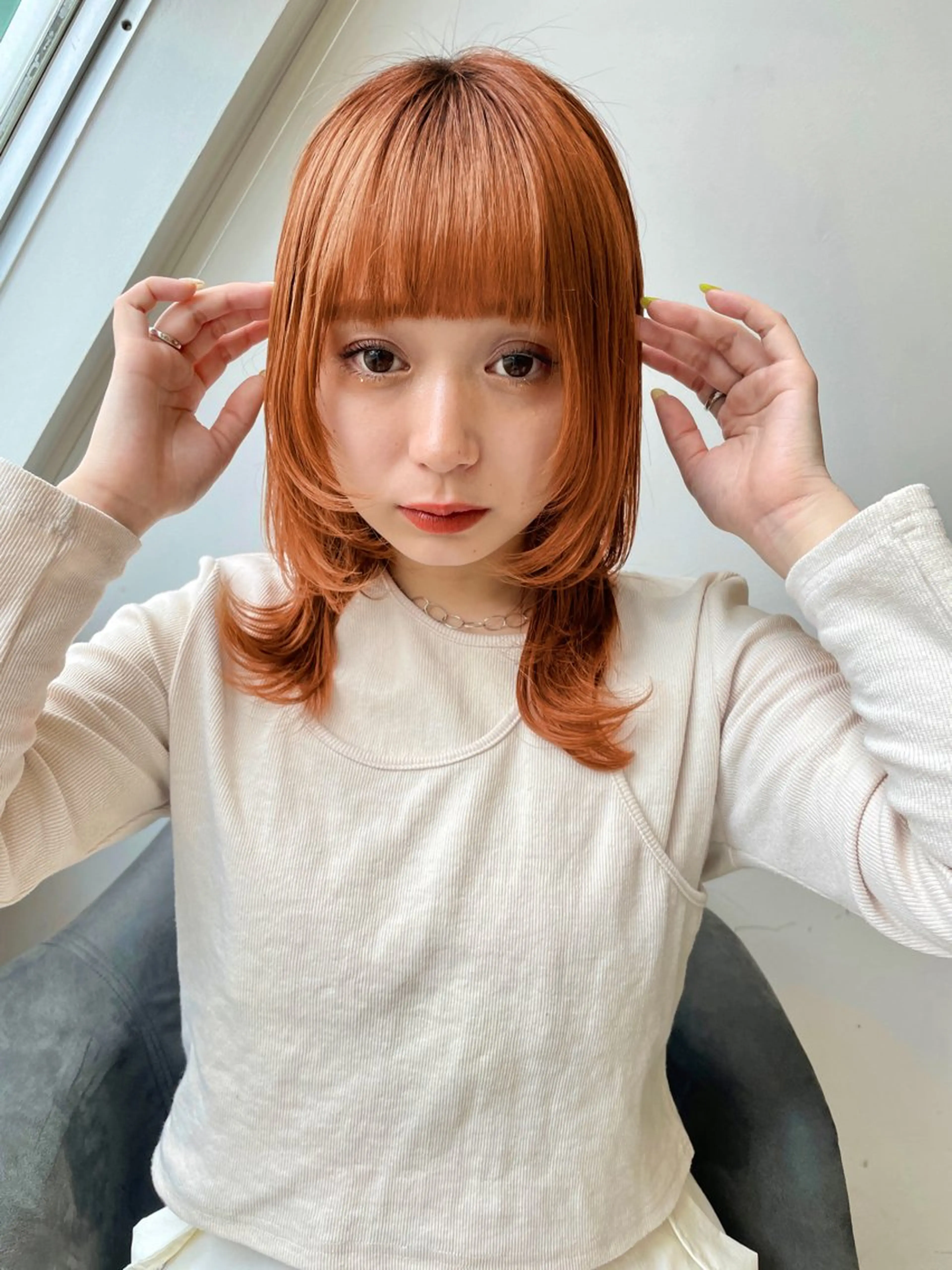 ミディアム カラー カット ヘアカラー トリートメント 艶カラー/レイヤー カット✂️近澤瑠以のヘアスタイル