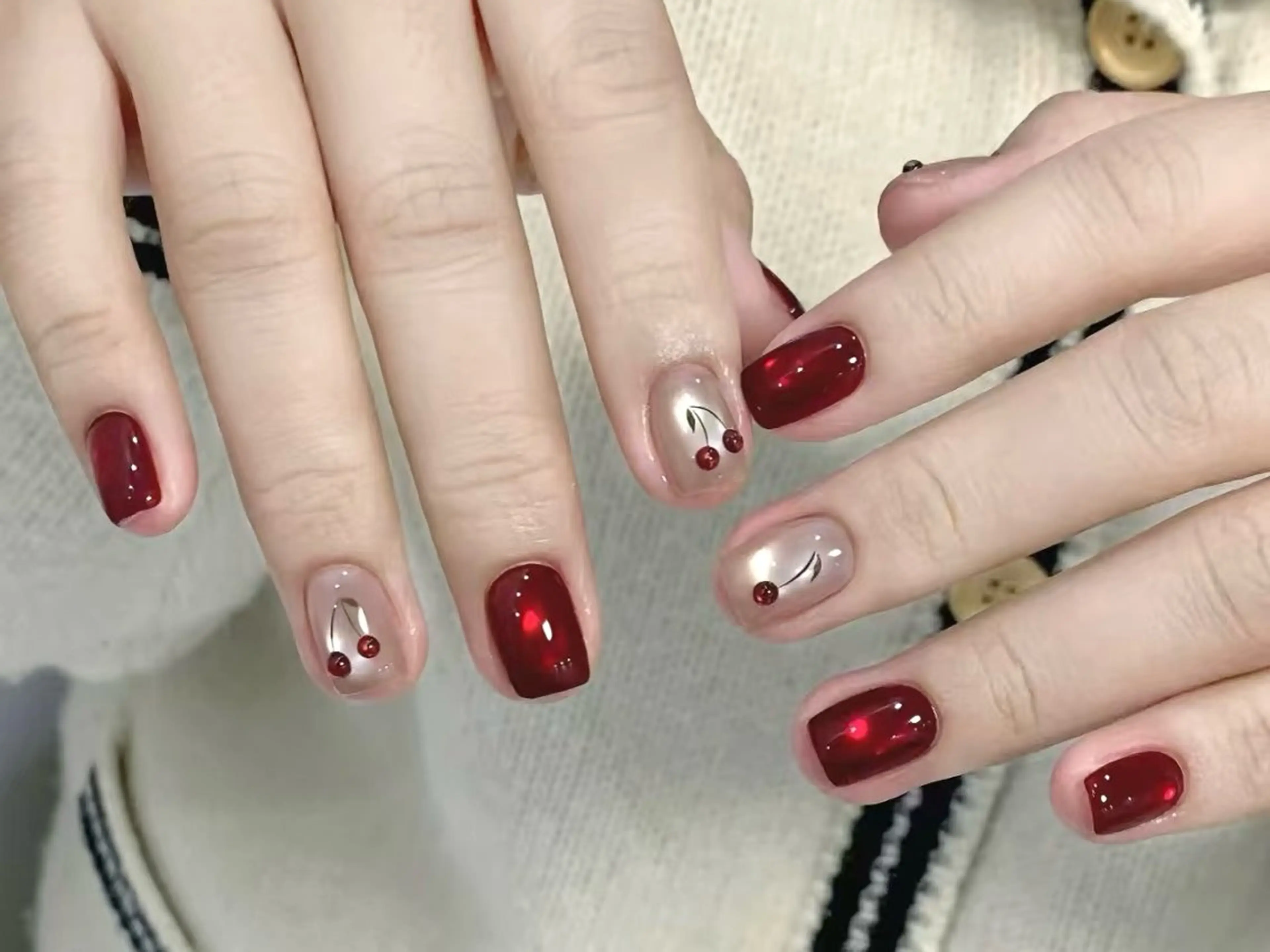 ネイル フットネイル ジェルネイル ハート 韓国ネイル マグネットネイル ハンドネイル ワンホンネイル 韓国ネイルのネイルデザイン