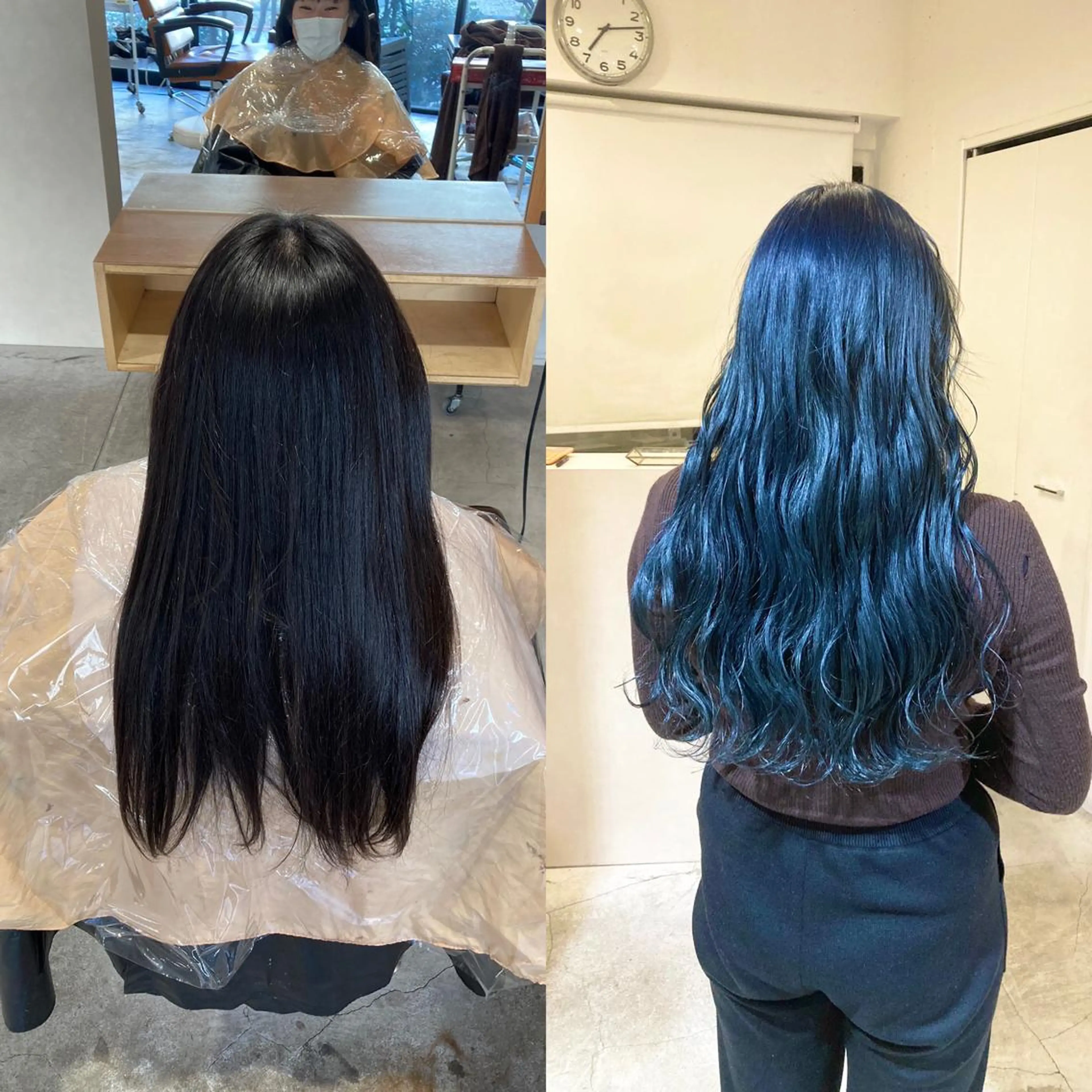 カラー ブリーチ ブルーカラー ネイビーカラー 💗モテ髪 ハイトーンあや💗のヘアスタイル