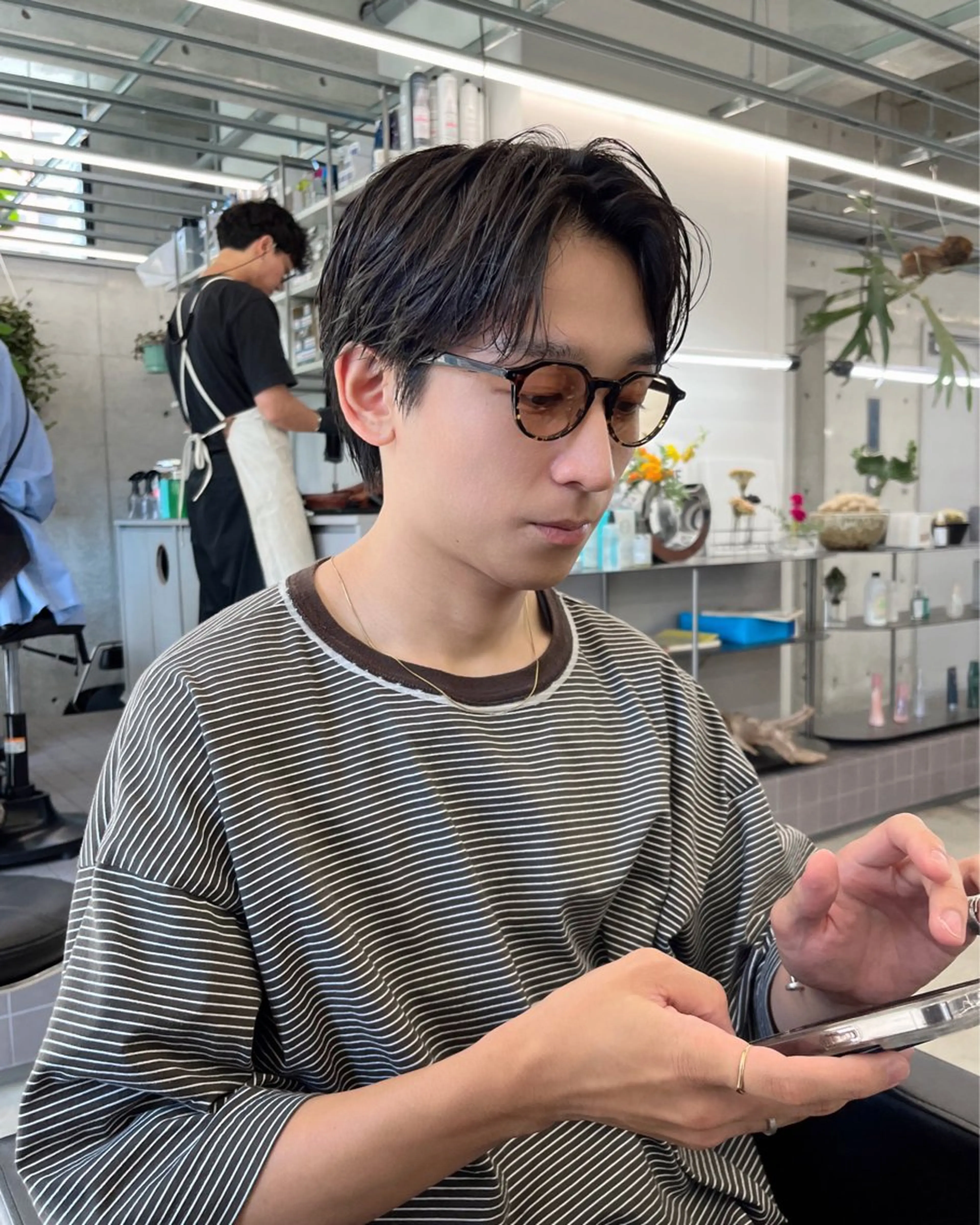 ショート メンズ カット ダブルカラー/ ケアブリーチ/クニトのヘアスタイル