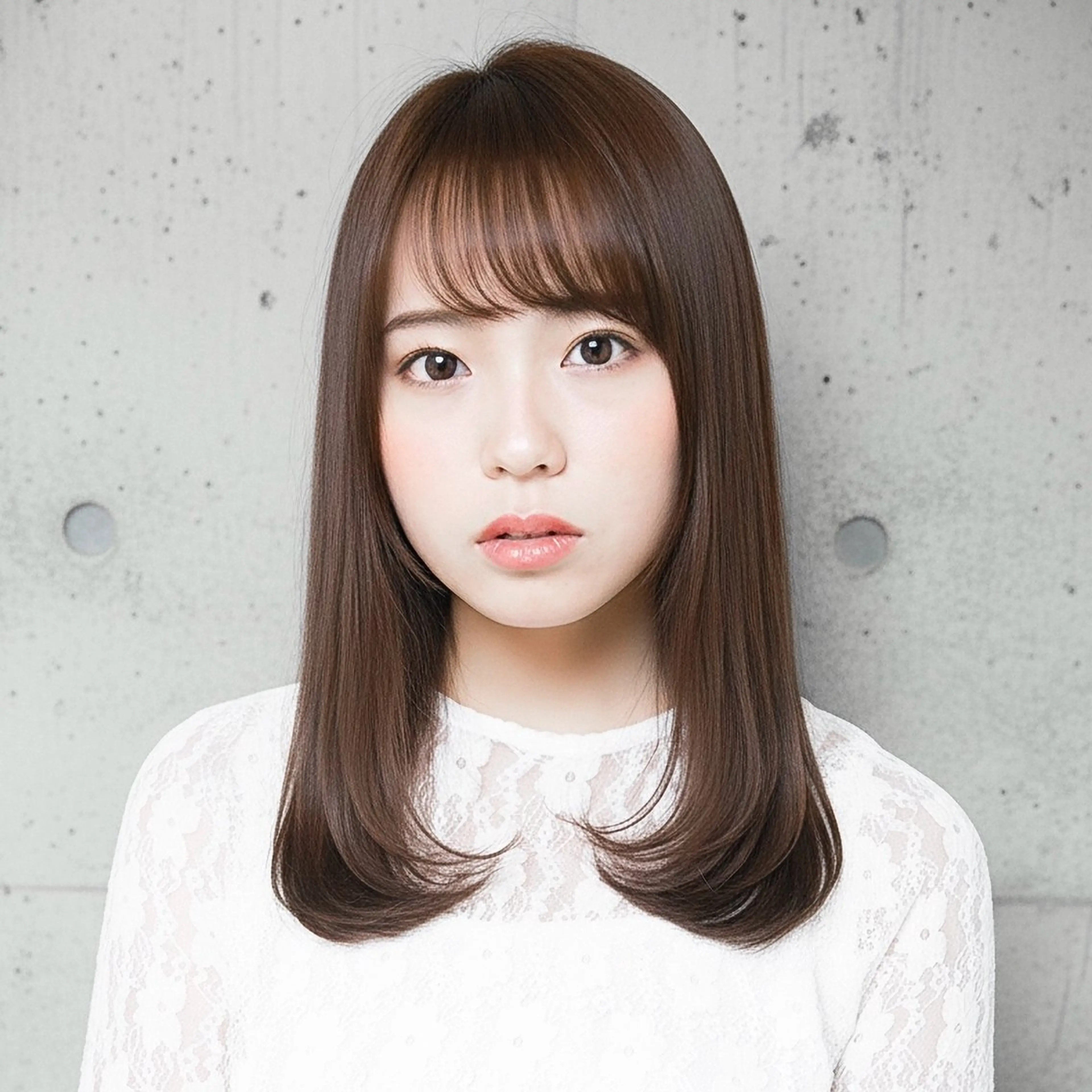 セミロング カット レイヤー/髪質 改善/岡田遥希のヘアスタイル