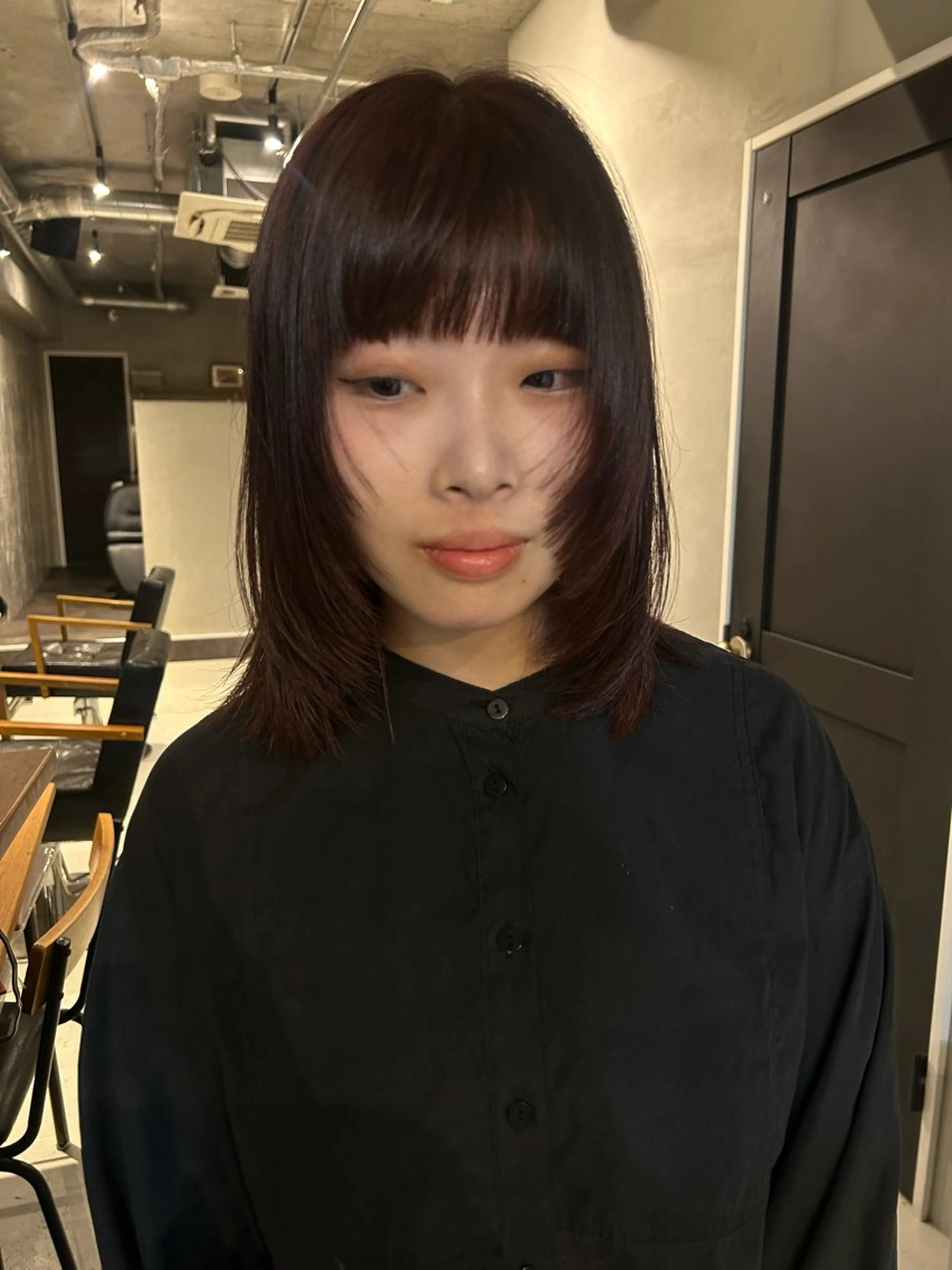 ミディアム カット ヘアカラー トリートメント 石原 実のヘアスタイル