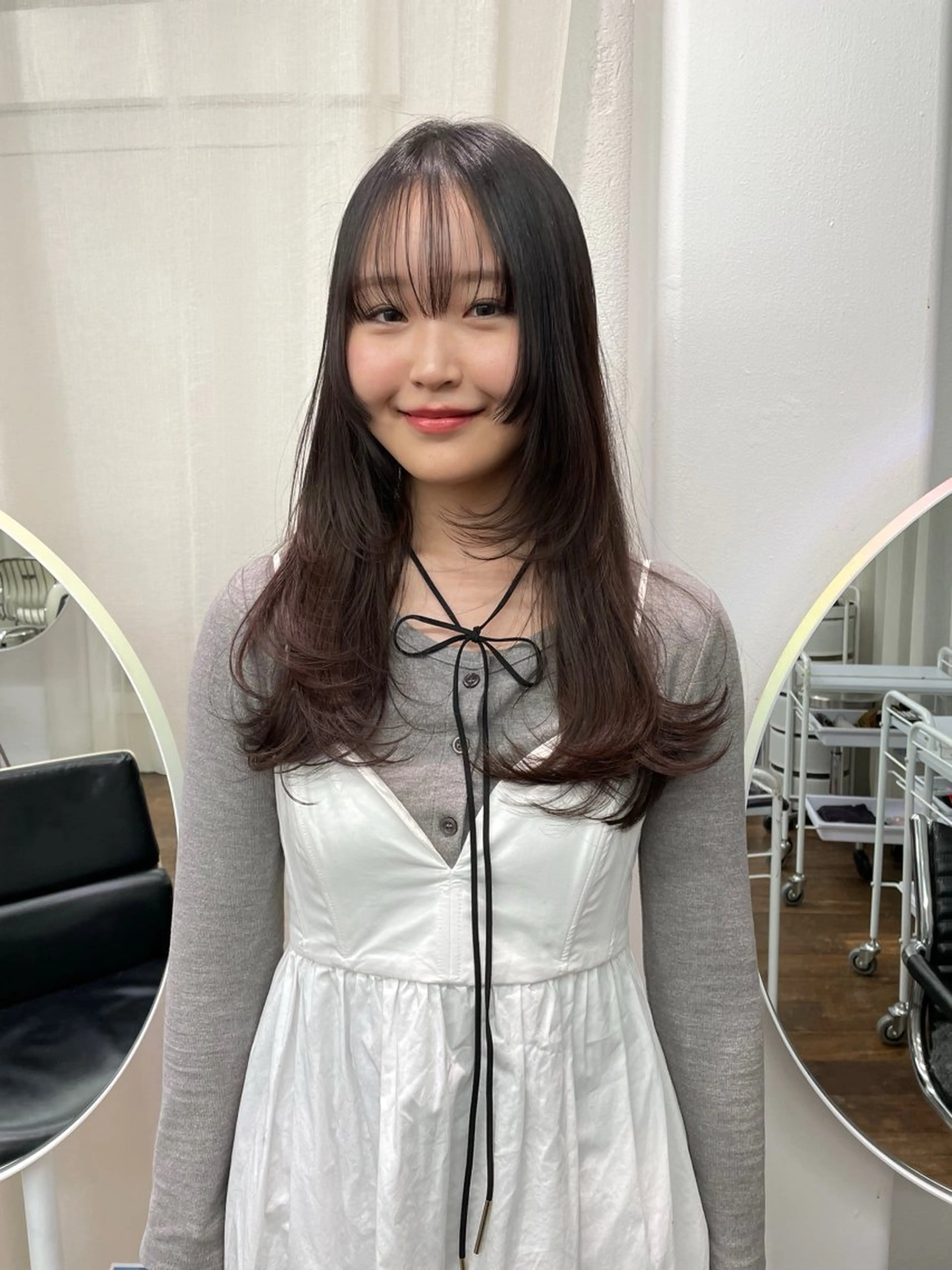 ロング カラー レイヤーカット 小顔カット カット ヘアカラー トリートメント レイヤーカット🎀 kanaのヘアスタイル