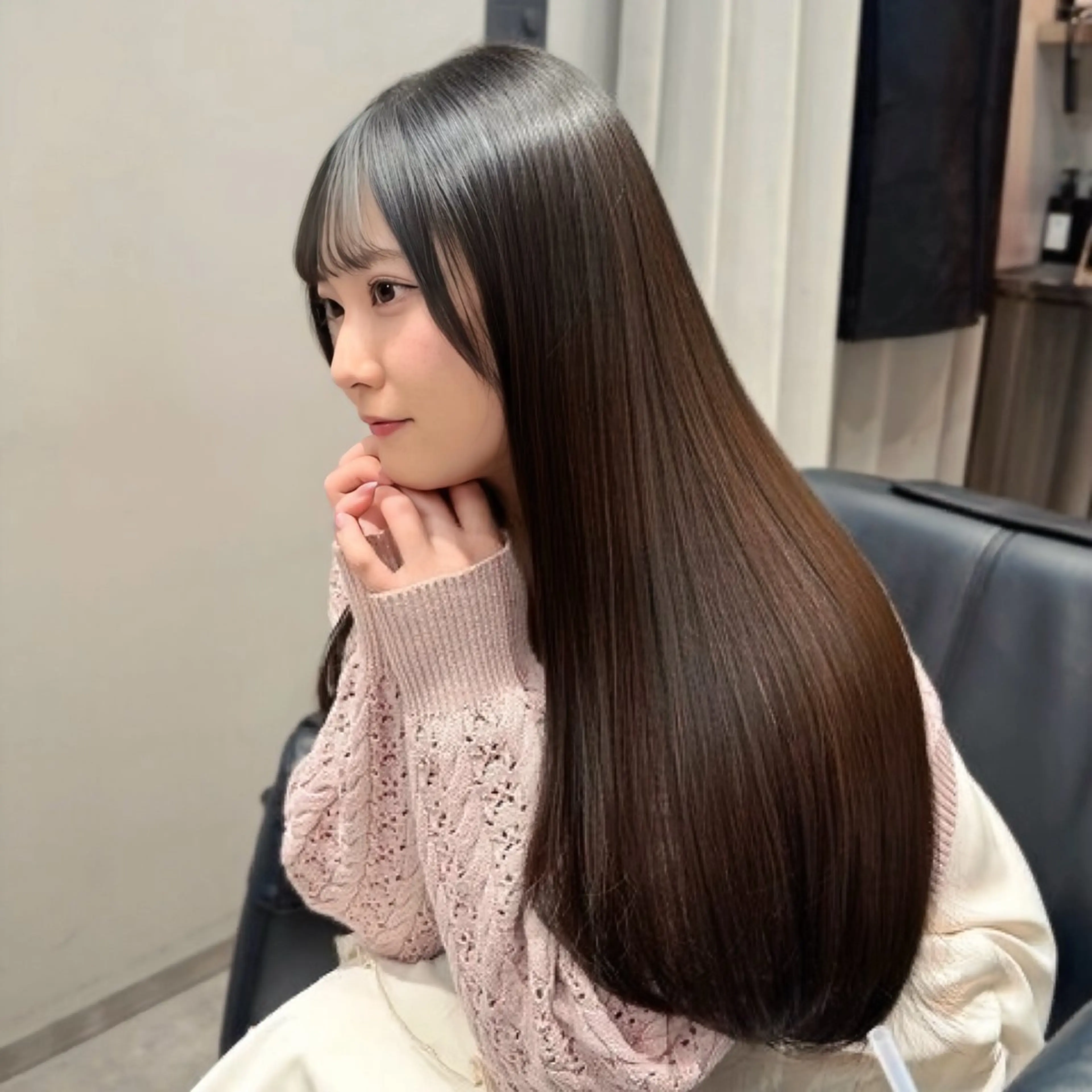 ロング 縮毛矯正 トリートメント Celan omotesando所属・宮下侑爽/ガーリー/ フェミニン/透明感のヘアスタイル