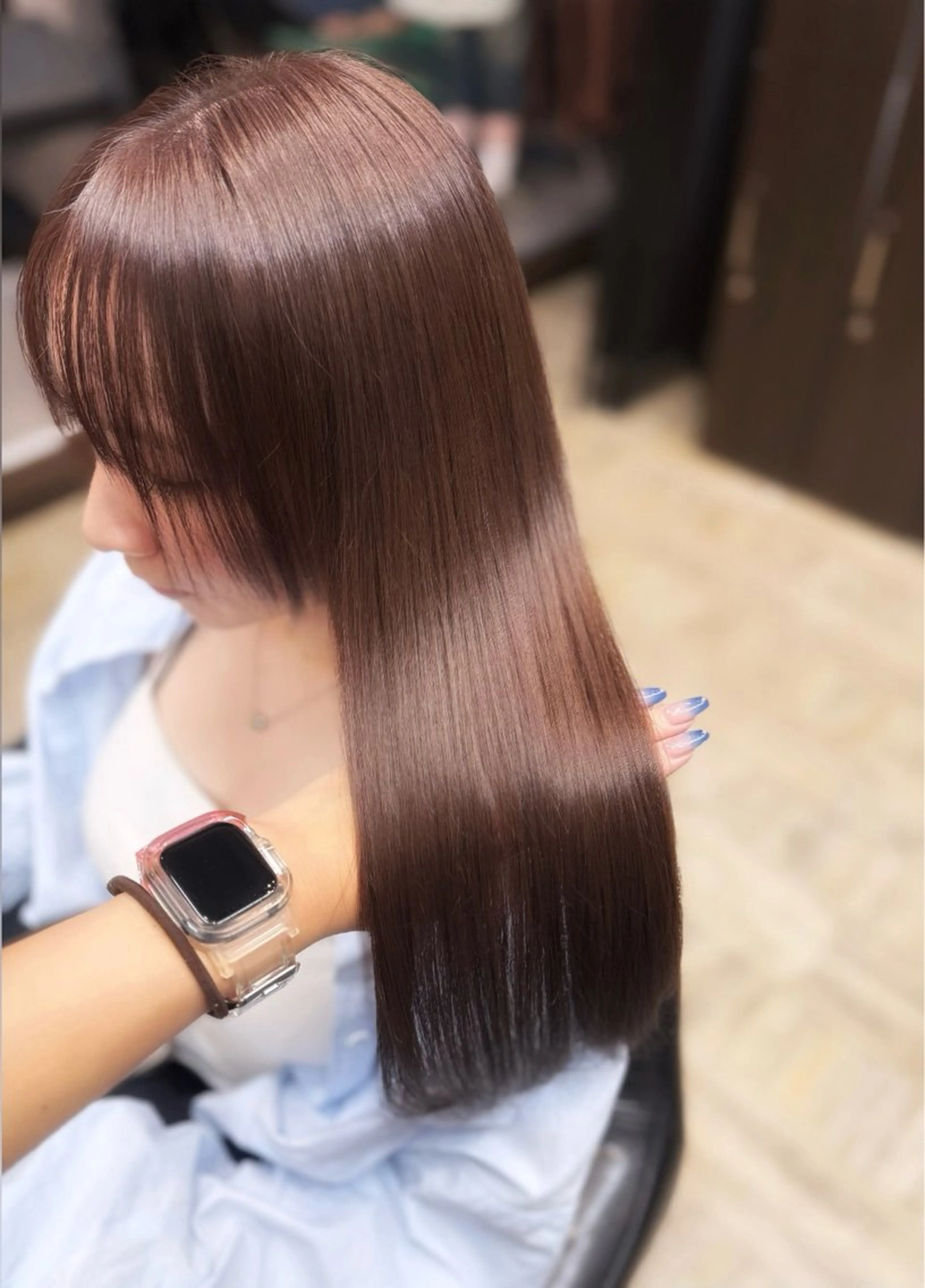 ロング カラー ヘアカラー トリートメント 💞Yuu/艶髪/ 韓国ヘア🇰🇷♡のヘアスタイル
