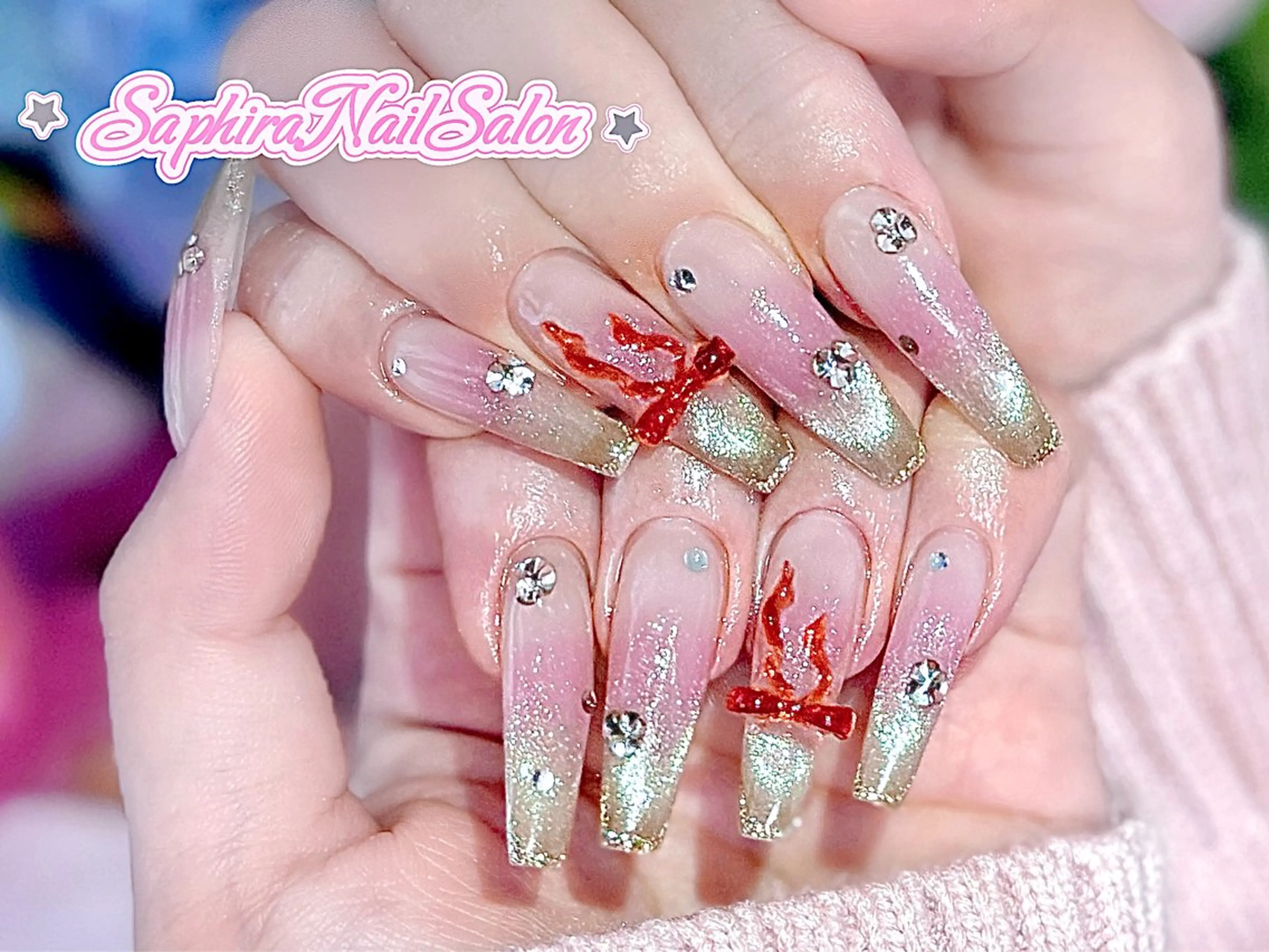 カラー ハンドネイル Saphiraネイル サロン錦糸町のネイルデザイン