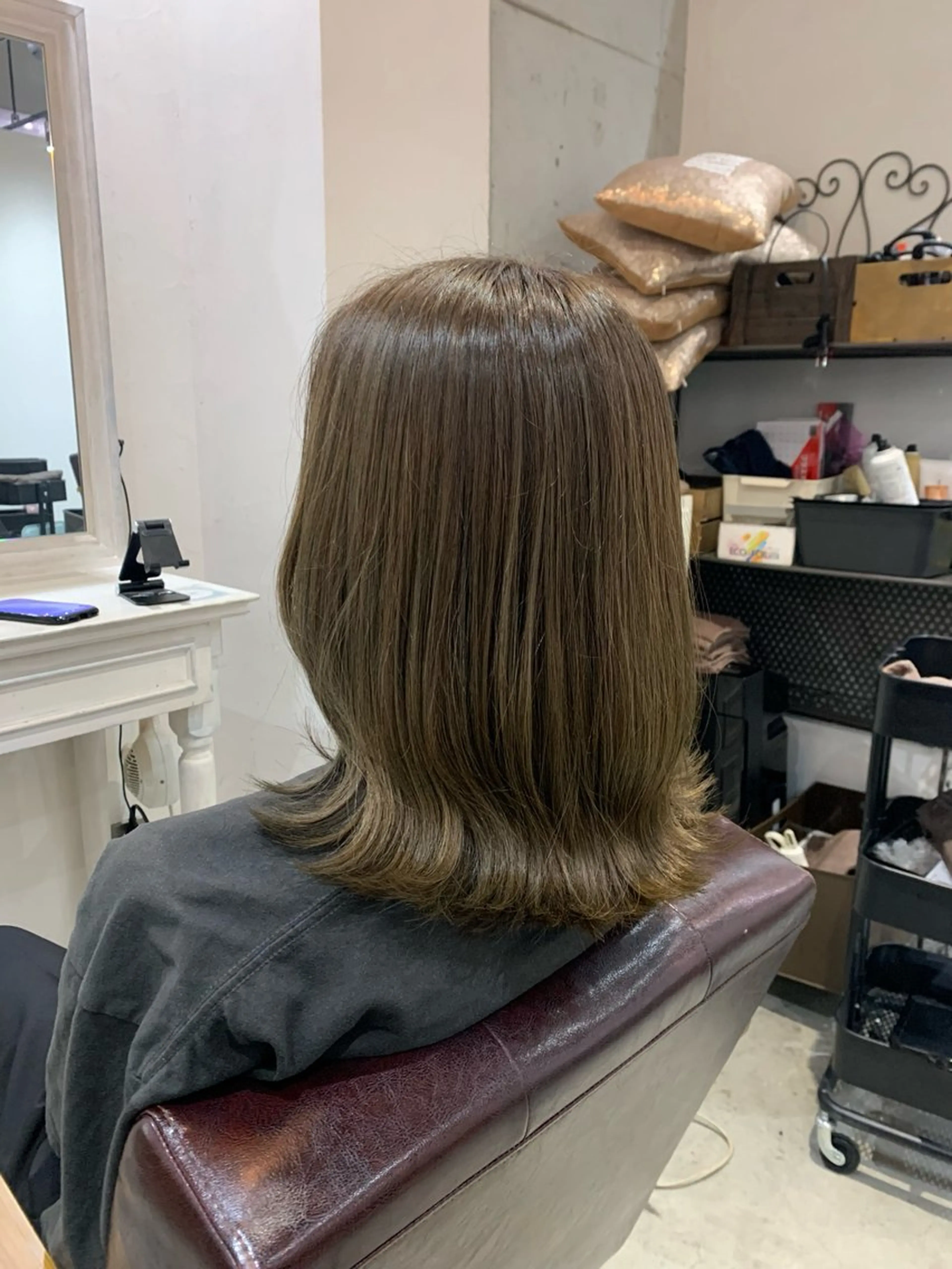 ミディアム カラー ヘアアレンジ ヘアカラー トリートメント kei﹏ ﹏ ✄ zina博多のヘアスタイル