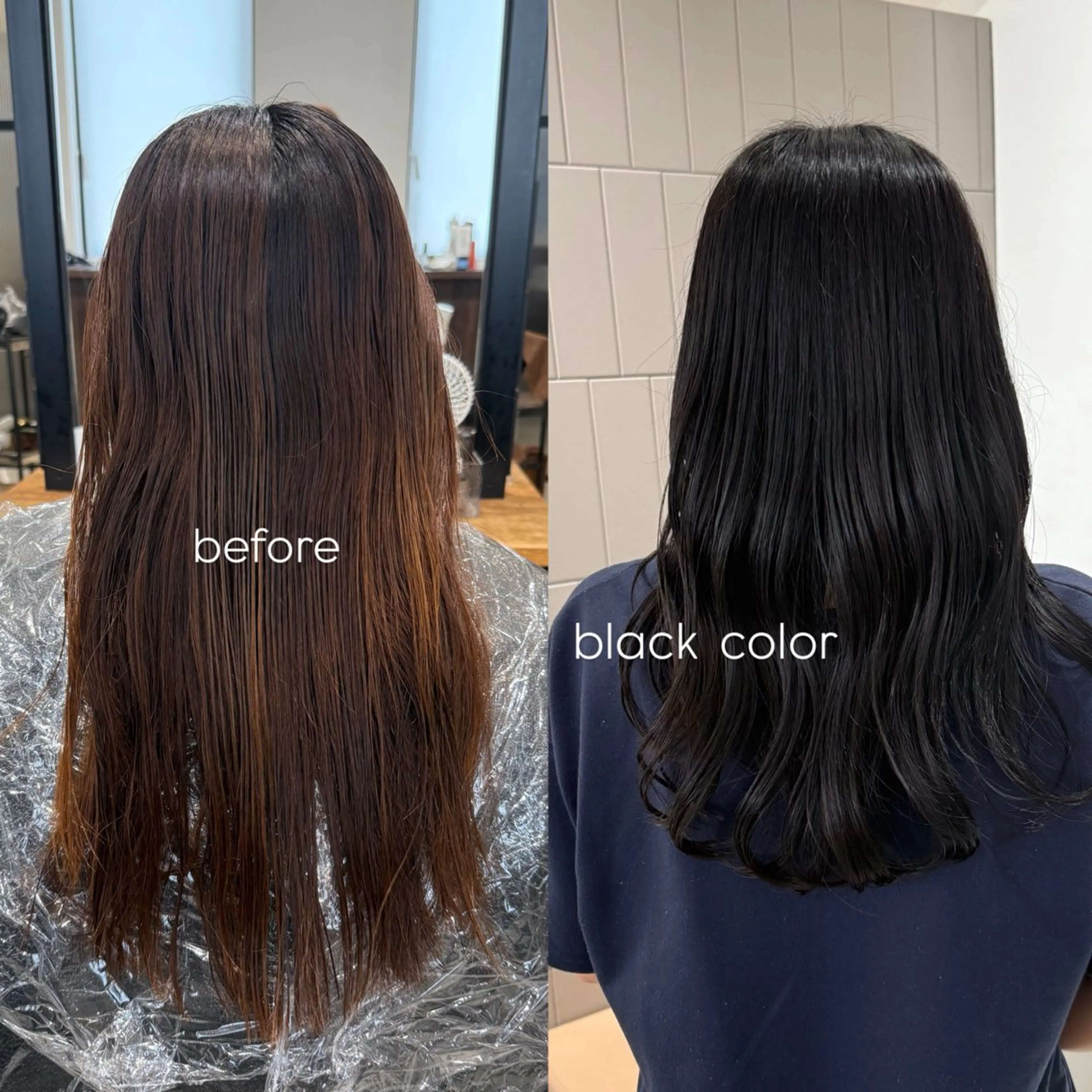 カラー 黒髪 ヘアカラー 志波 凜花のヘアスタイル