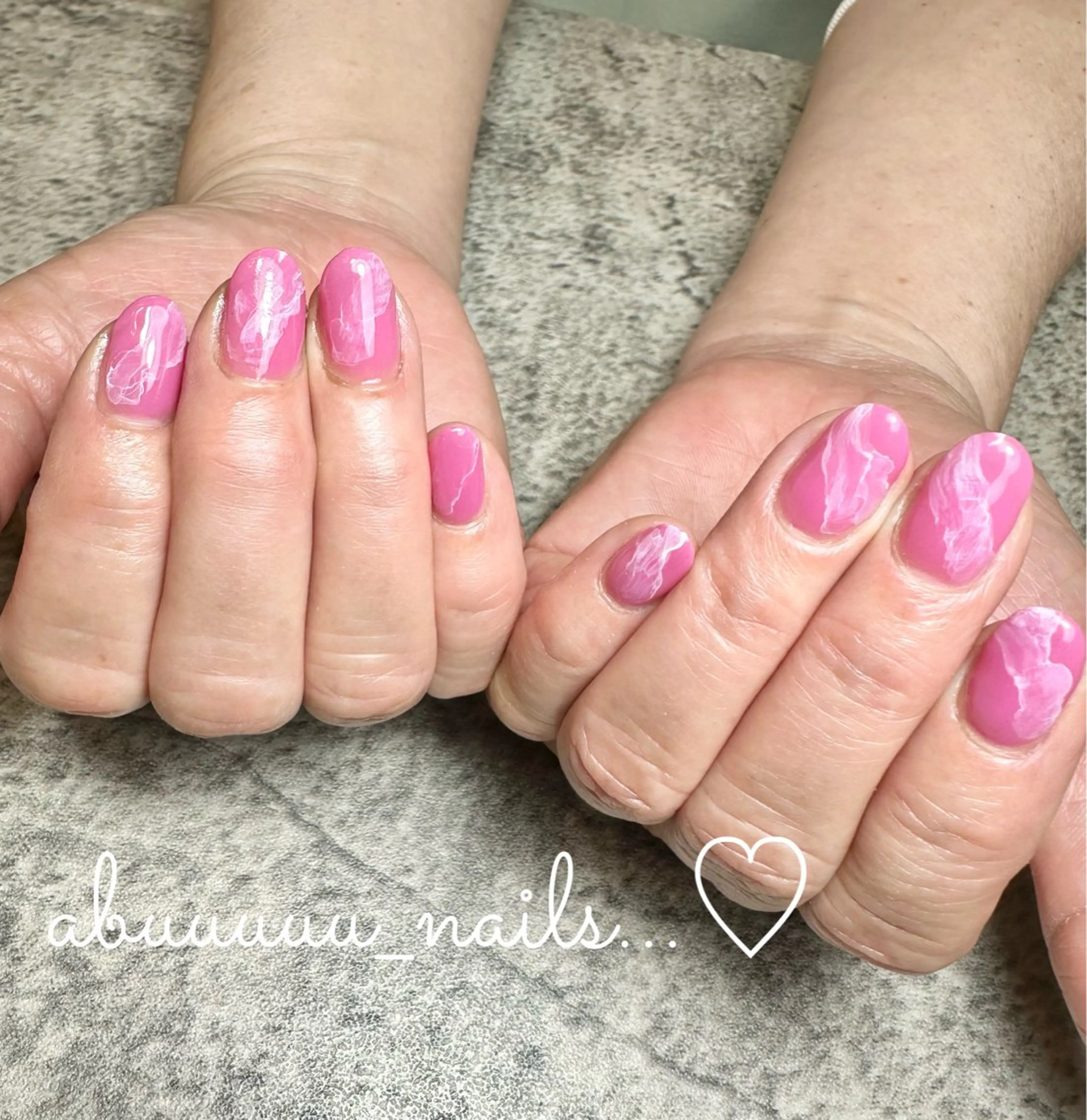 ネイル アートネイル ニュアンスネイル ピンク ハンドネイル abuuuuu nailsのネイルデザイン