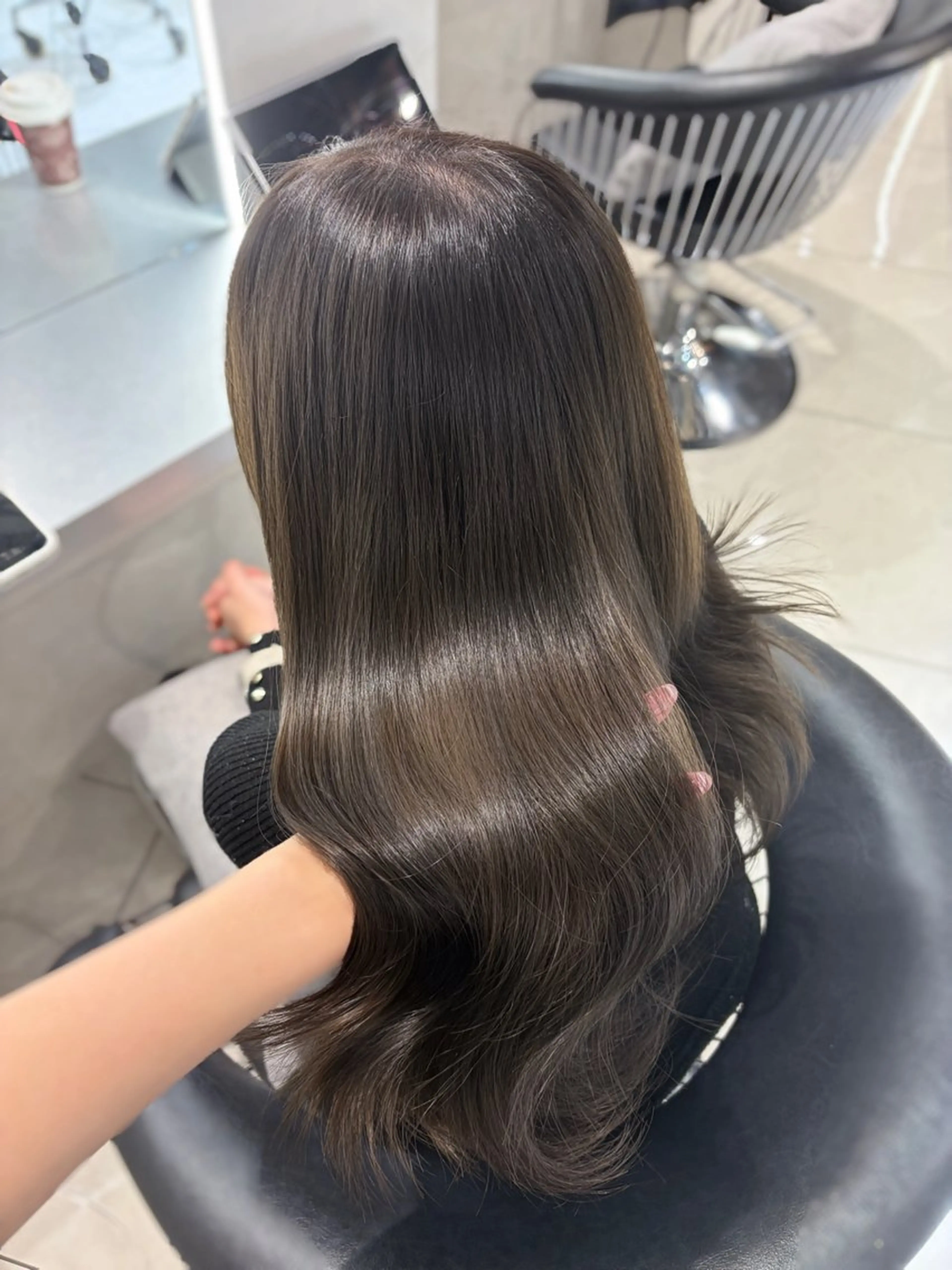 ロング カラー ブラウンカラー オリーブブラウン カット ヘアカラー トリートメント 韓国レイヤー×モテ髪 /MITSUKI🤍のヘアスタイル