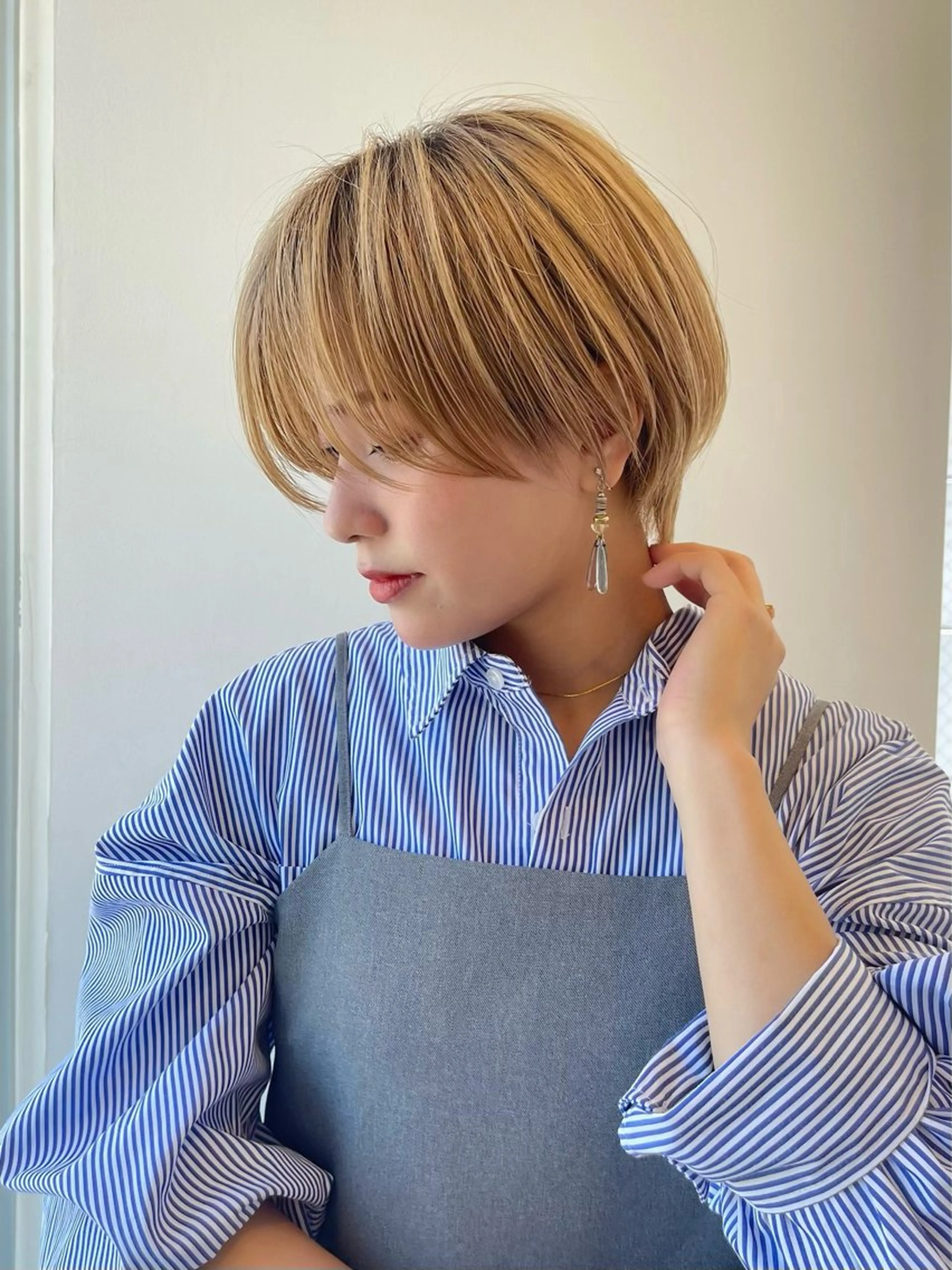 ショート 丸みショート イエローカラー 韓国風ヘア ショートヘア カット ヘアカラー トリートメント ショート・ボブ特化 mahoのその他イメージ