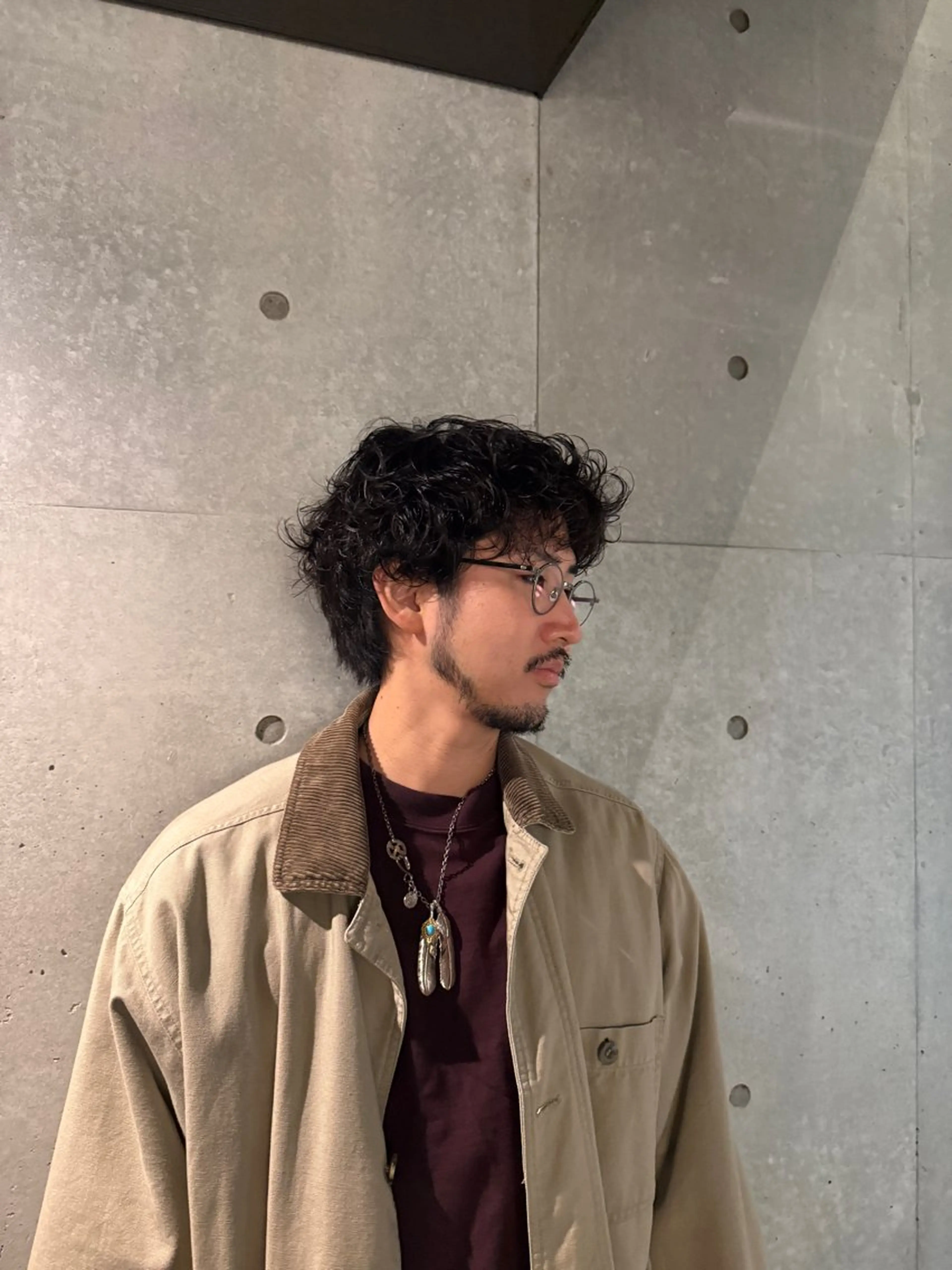 ショート メンズ メンズパーマ 刈り上げ カット パーマ casi所属・メンズパーマ／ボブ 星本広海のヘアスタイル