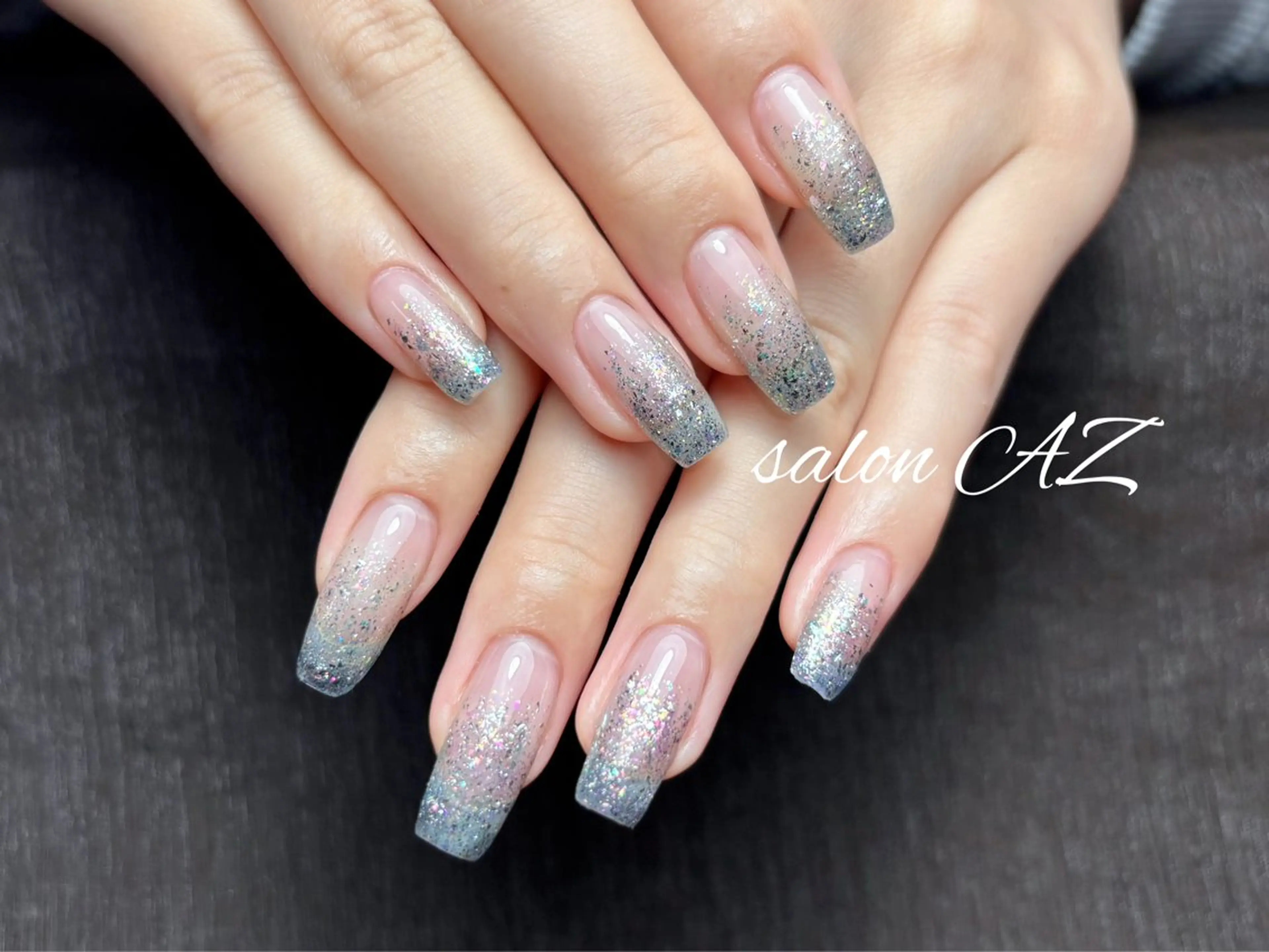 ネイル 長さ出し フットネイル フレンチネイル ジェルネイル マグネットネイル salon AZのネイルデザイン