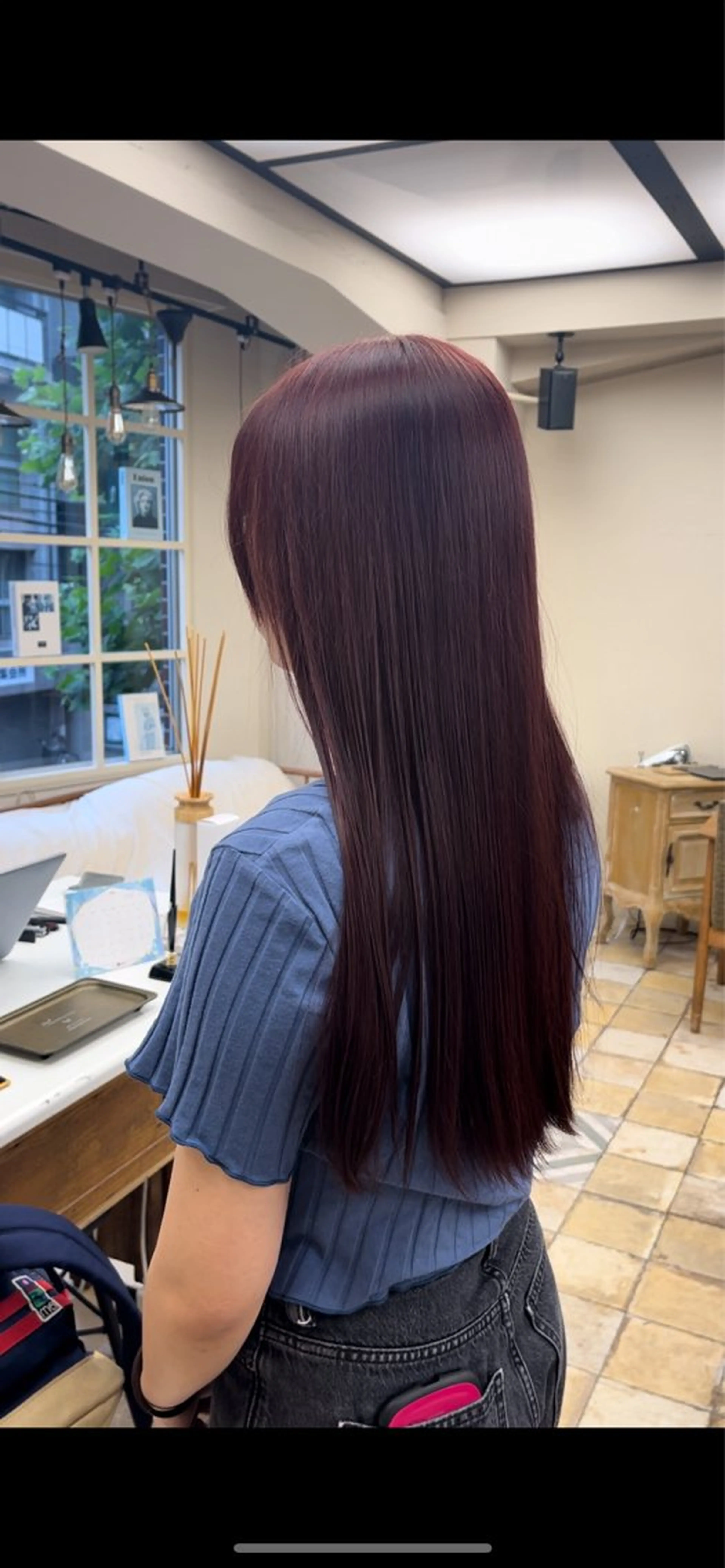 ロング カラー ブリーチ ブリーチなしカラー 縮毛矯正 Gigi 代々木所属・りこ 🐈‍⬛韓国艶カラーのヘアスタイル