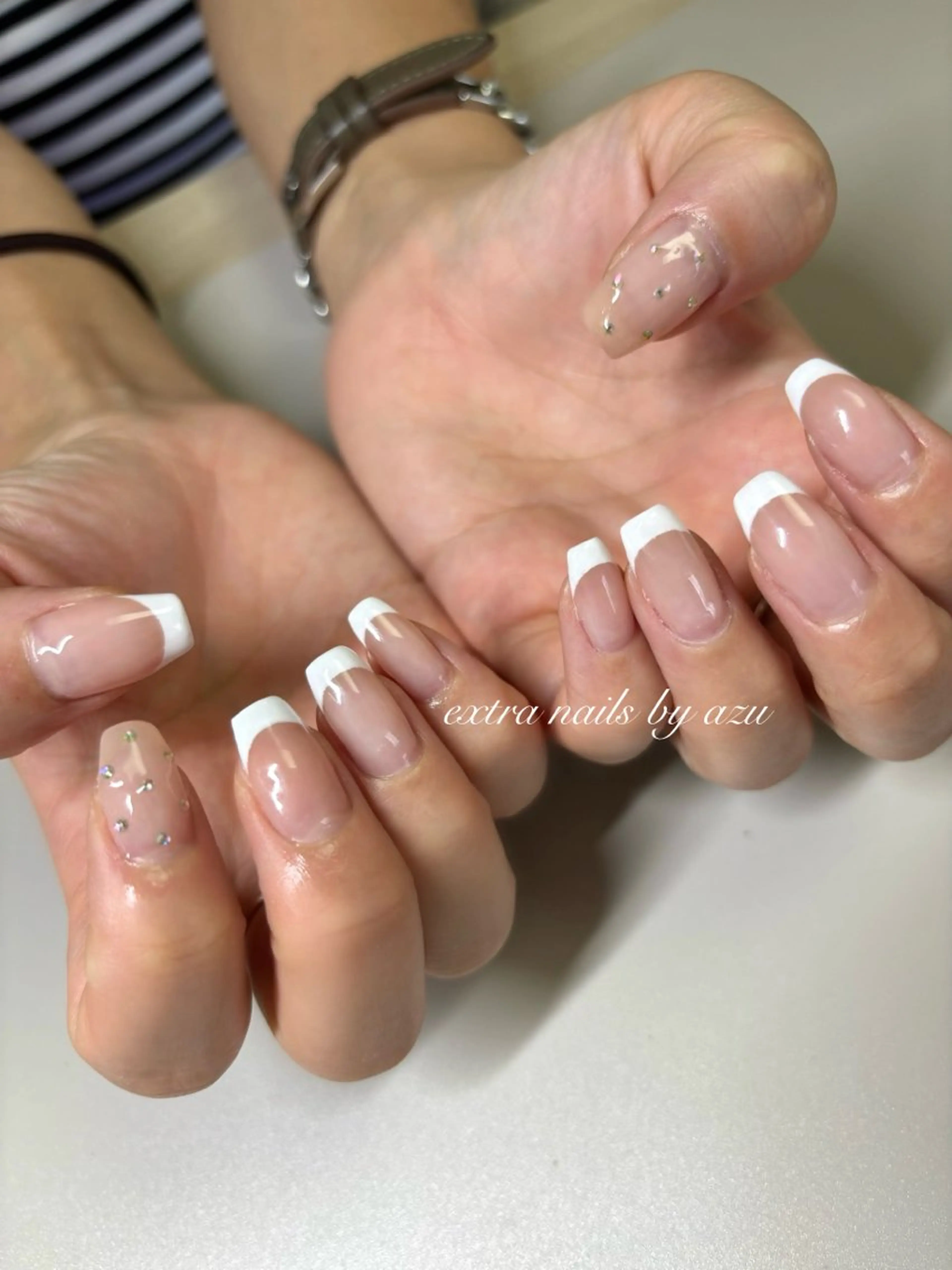 ネイル アートネイル ストーンネイル ハンドネイル extranails /wax　azuのネイルデザイン