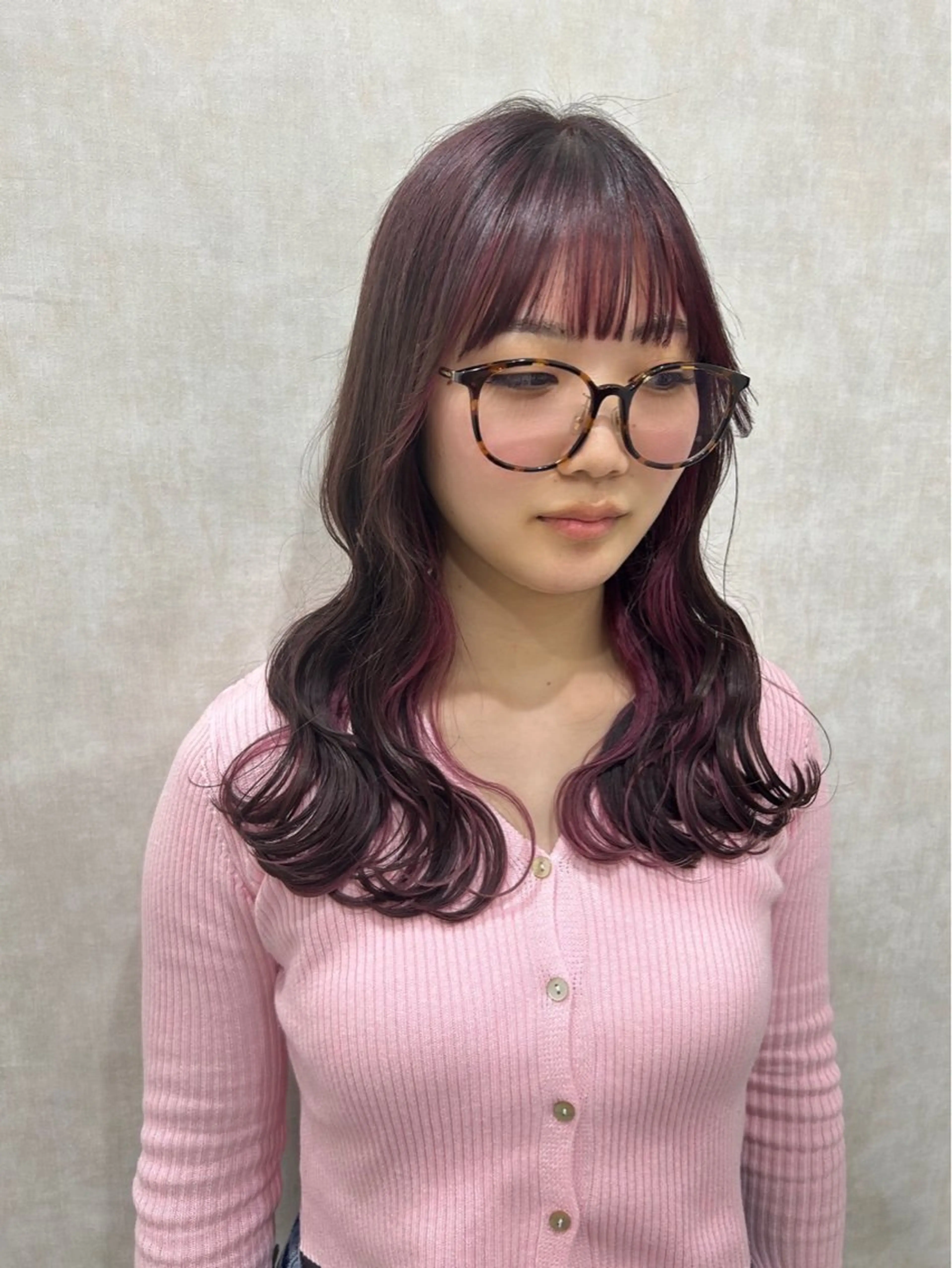 セミロング カラー インナーカラー 山碕 遼のヘアスタイル