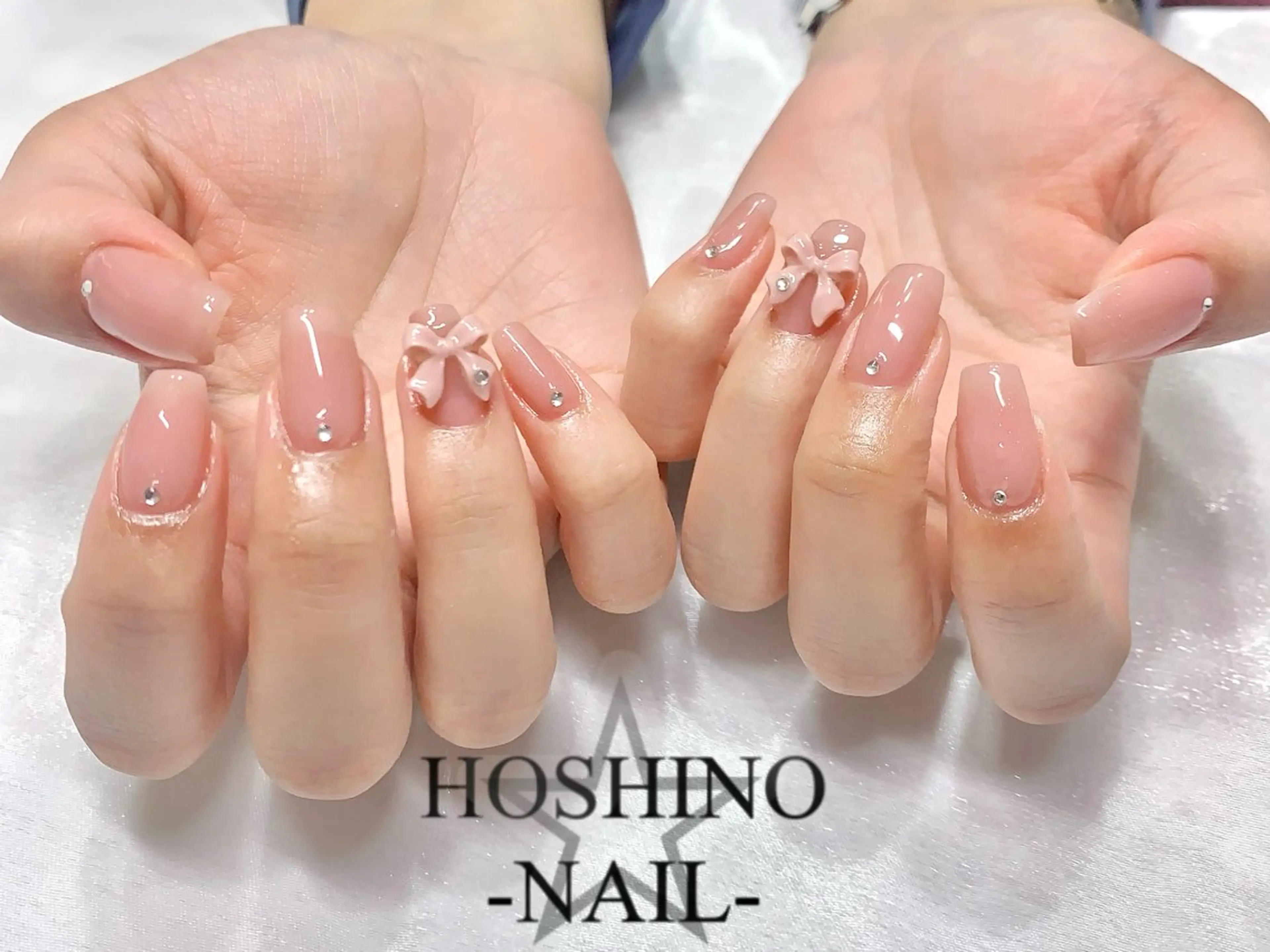 ネイル リボン ワンホンネイル ハンドネイル ★HOSHINO NAIL★新宿店のネイルデザイン