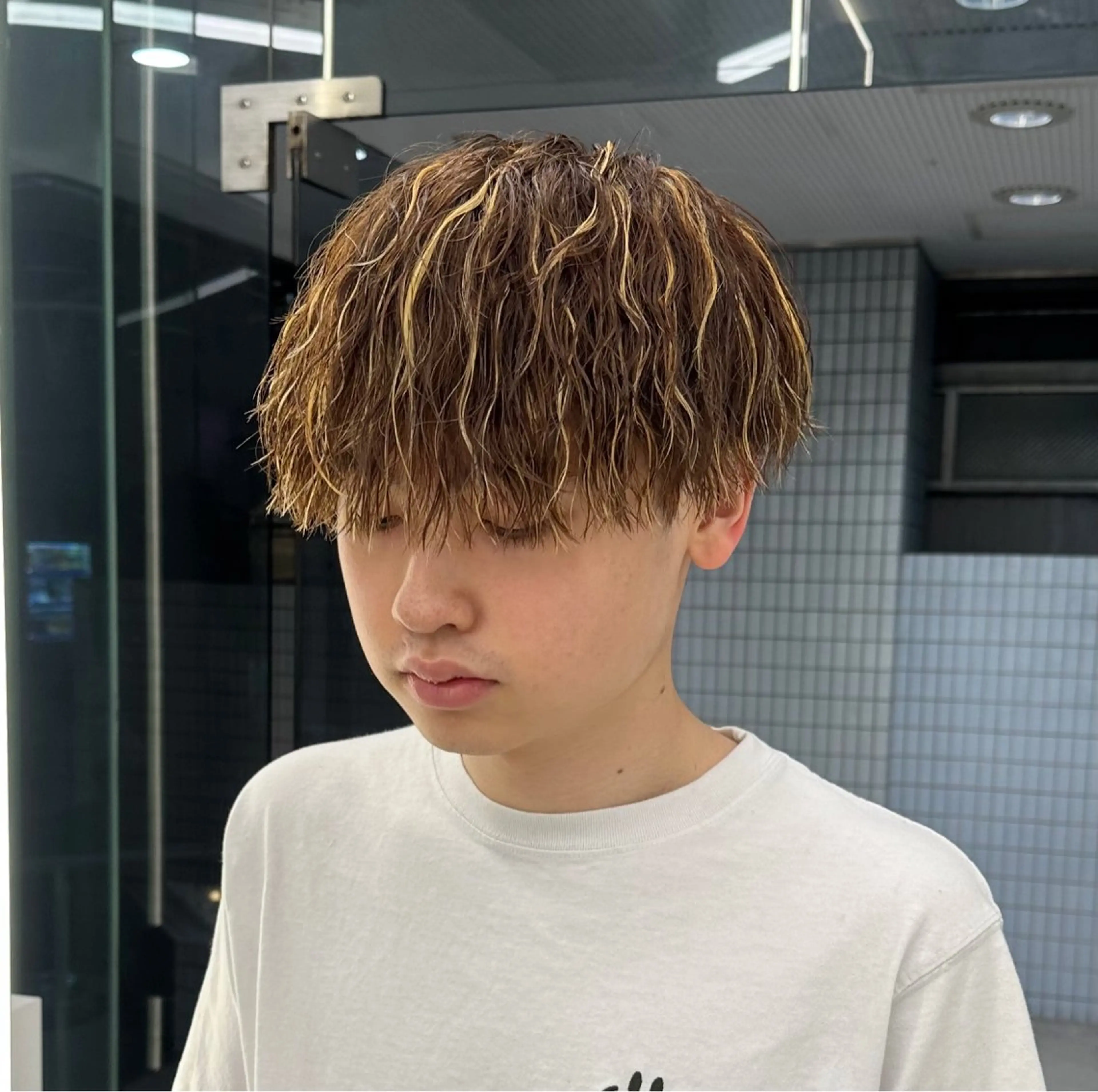 ミディアム パーマ メンズ パーマ職人 渡邊　優雅のヘアスタイル
