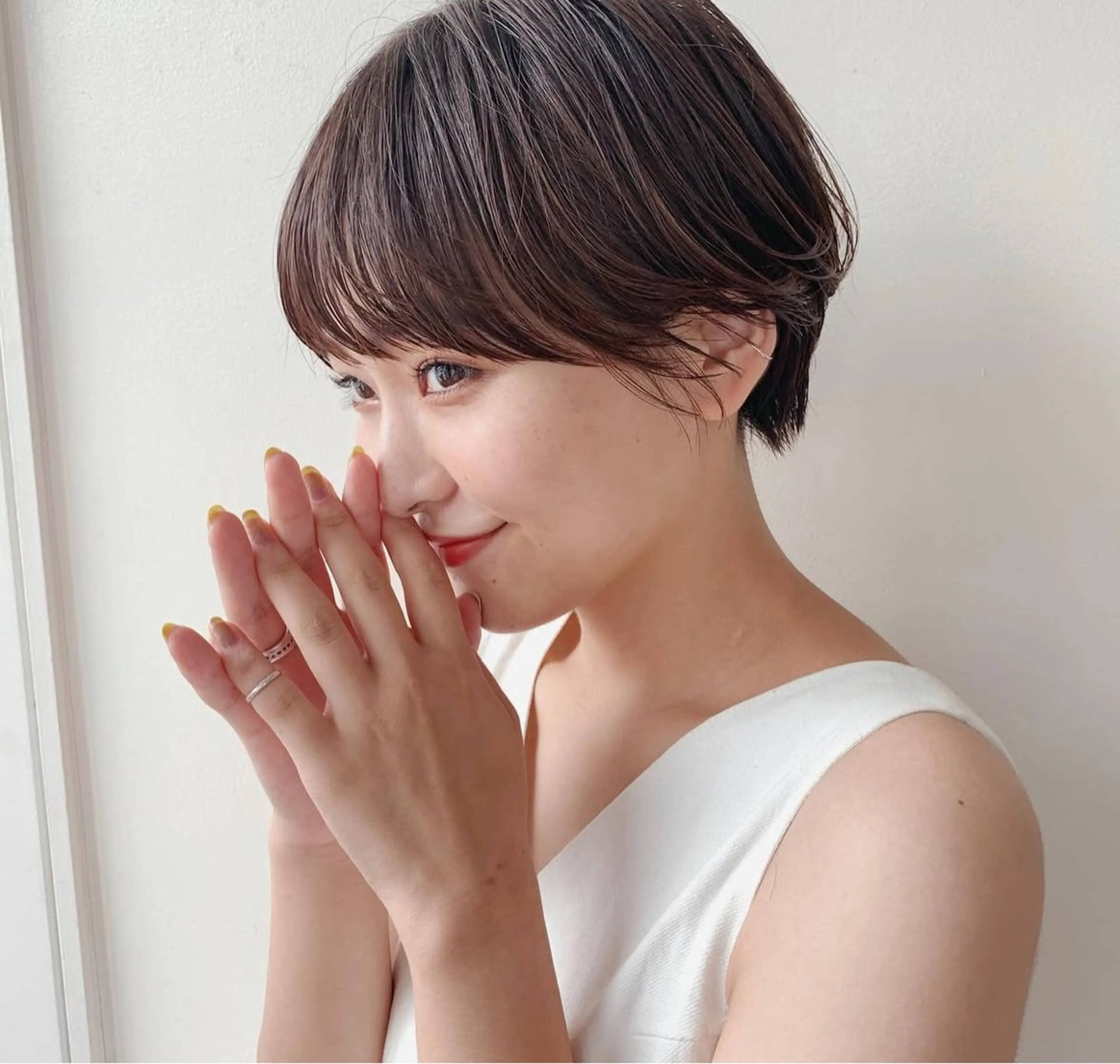 ショート ショートヘア サイドバング 似合わせカット‪// 鶴我万唯華のヘアスタイル