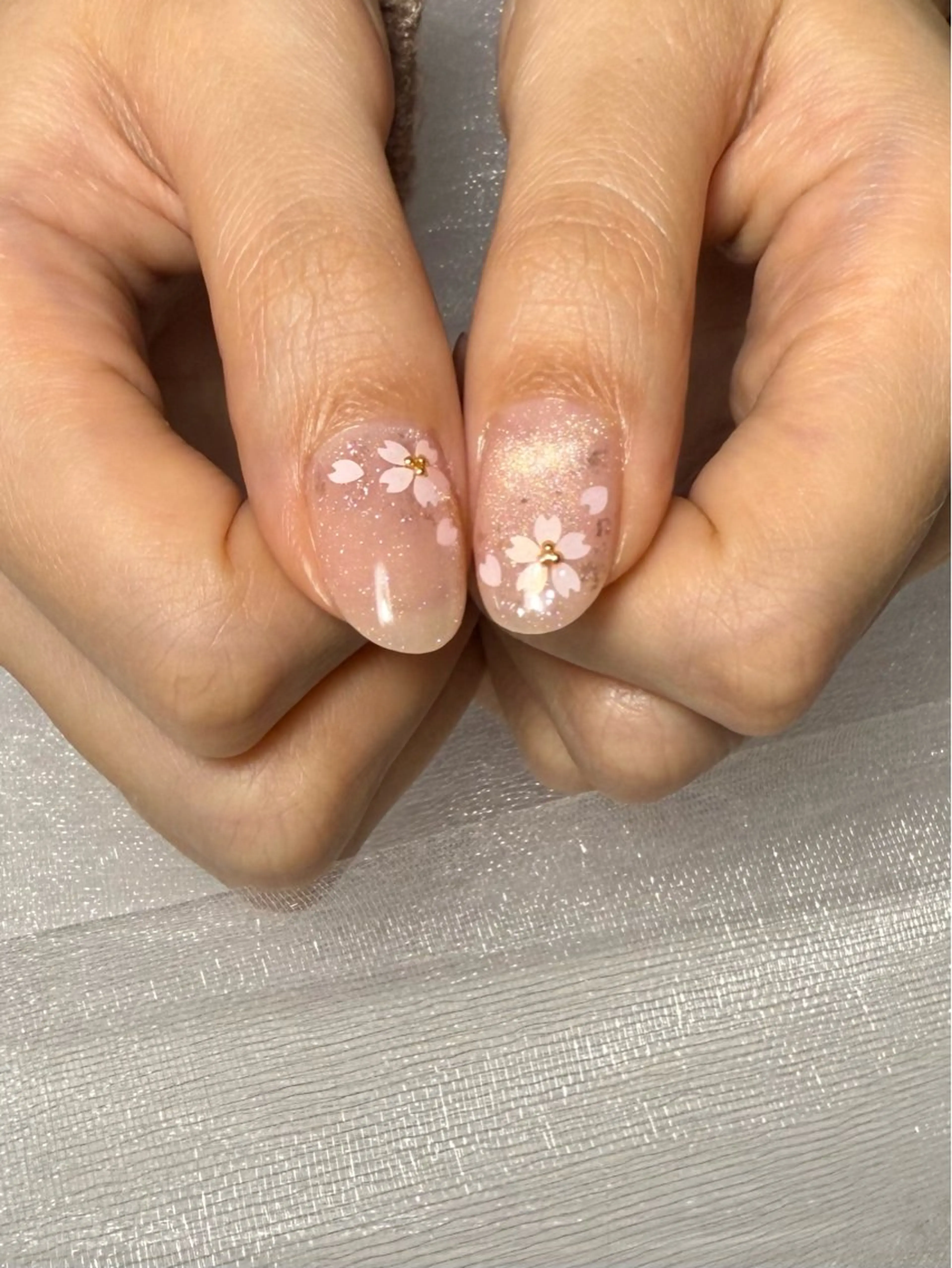 ネイル アートネイル 桜ネイル マグネットネイル ピンク nailroom lilasのネイルデザイン