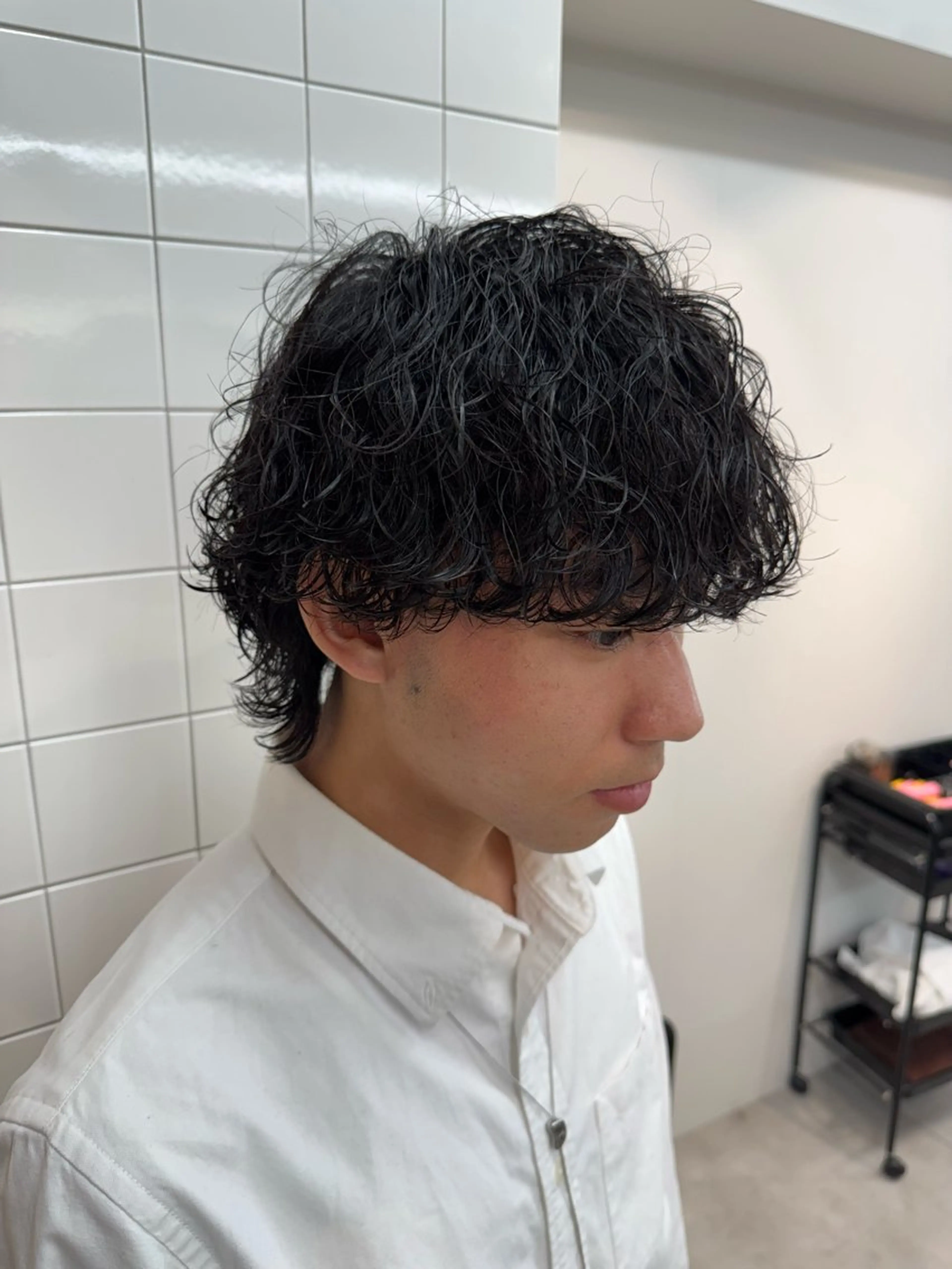 パーマ メンズ メンズパーマ 波巻きパーマ メンズウルフカット ウルフカット カット パーマ 大宮メンズ特化/パー マ職人/小川藍人のヘアスタイル