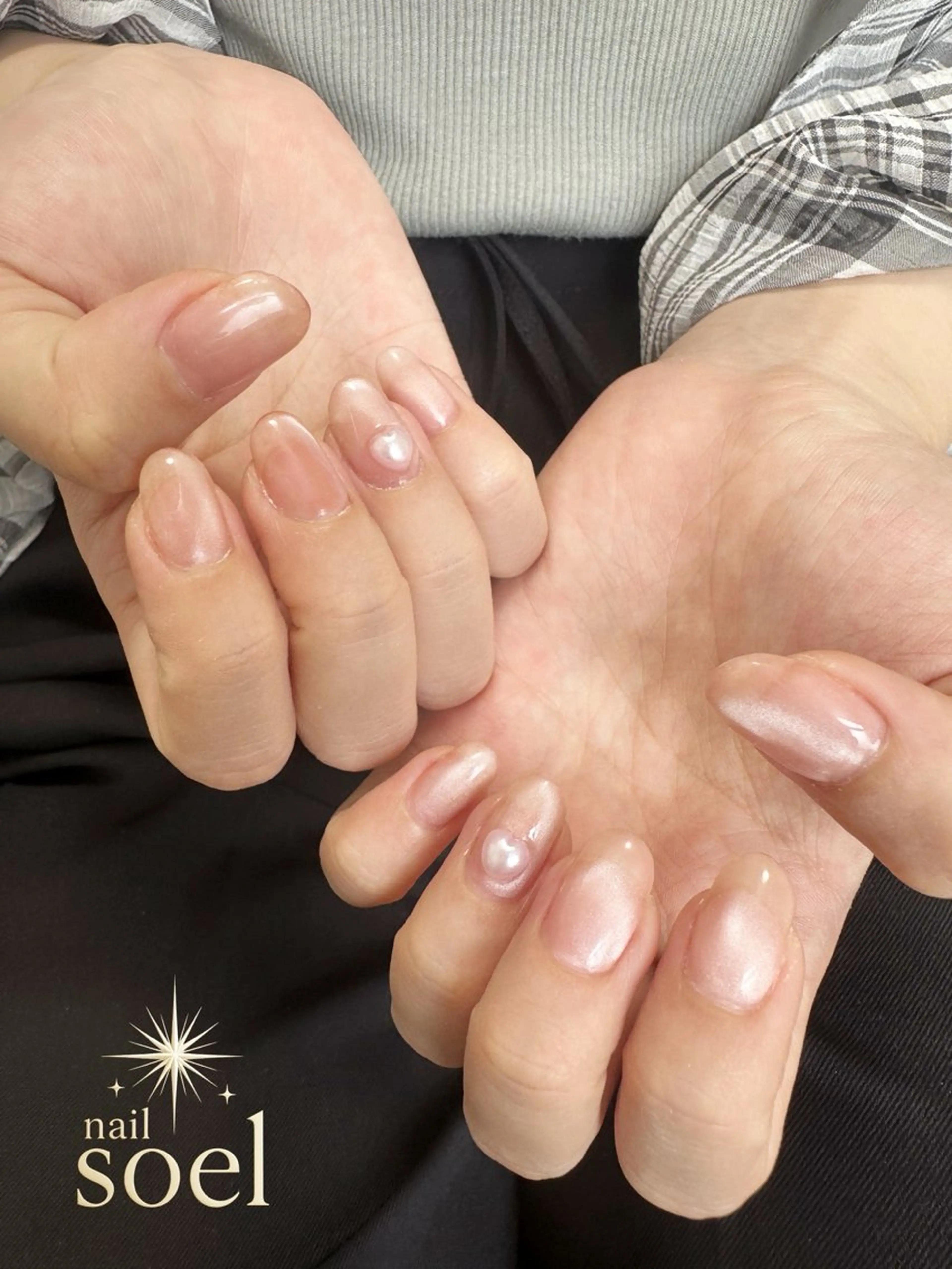 ネイル ハート 氷ネイル・うるうるネイル 韓国ネイル ピンク pre open中｜ nail Soelのネイルデザイン