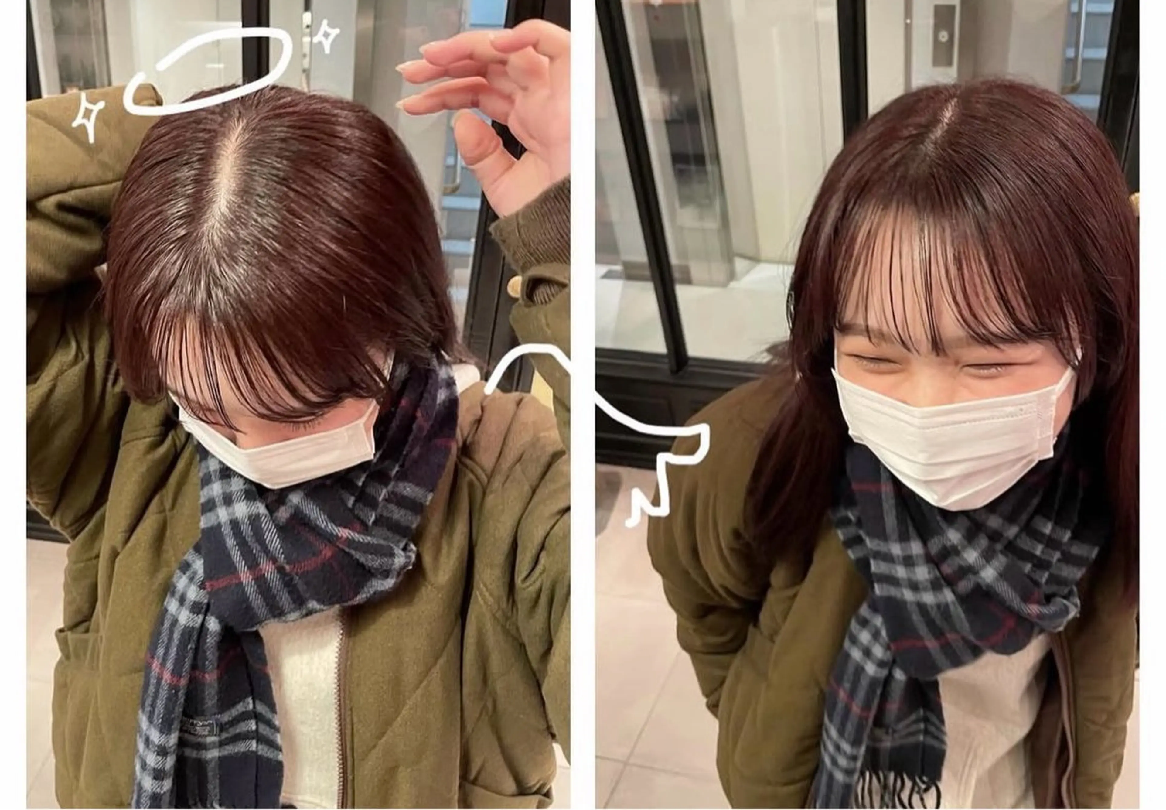 カラー ブラウンカラー パープルブラウン rizu ボブヘアのヘアスタイル