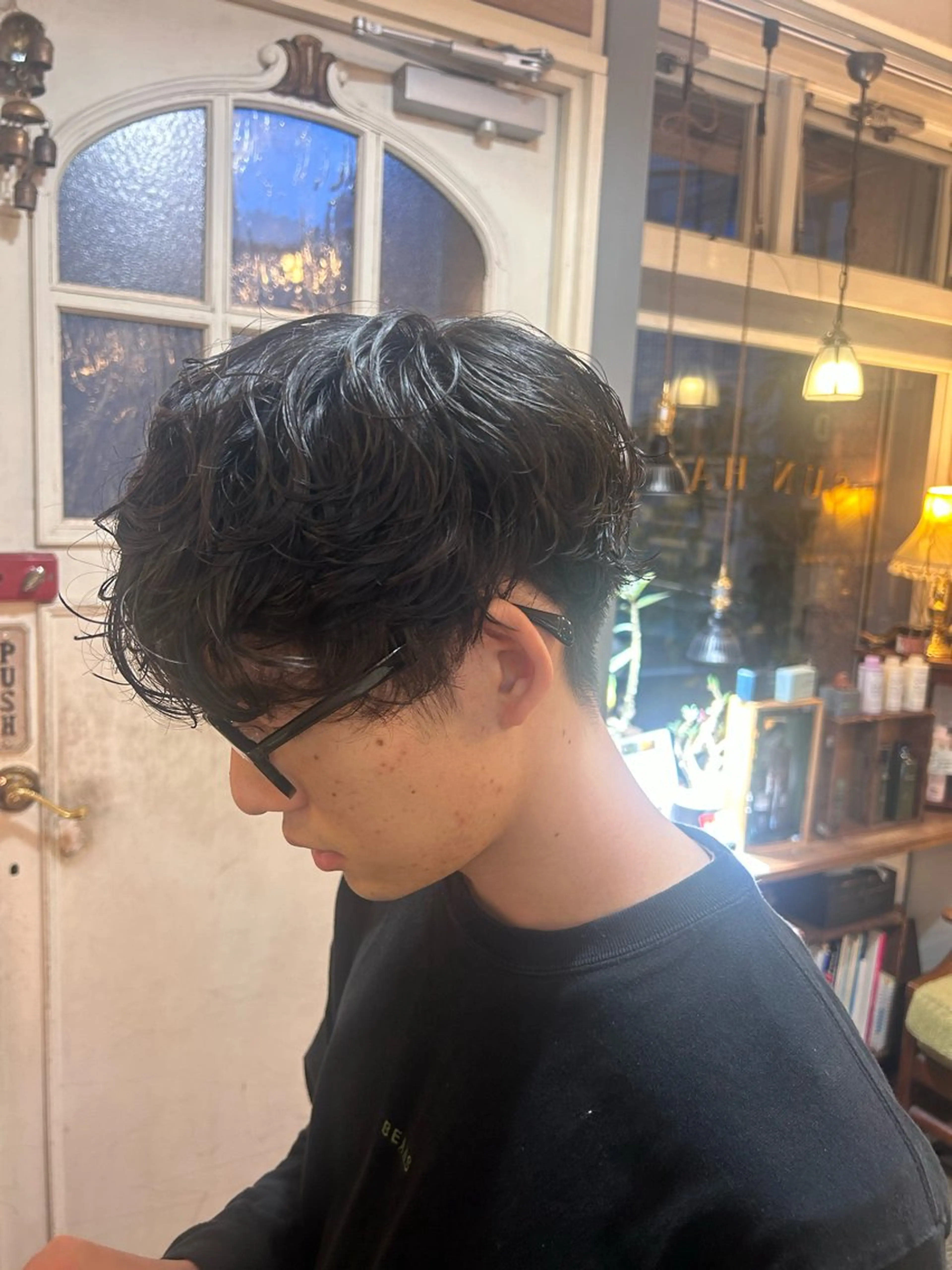 ショート パーマ メンズ カット パーマ 清水千優/パーマ/透 明感カラー/メンズのヘアスタイル