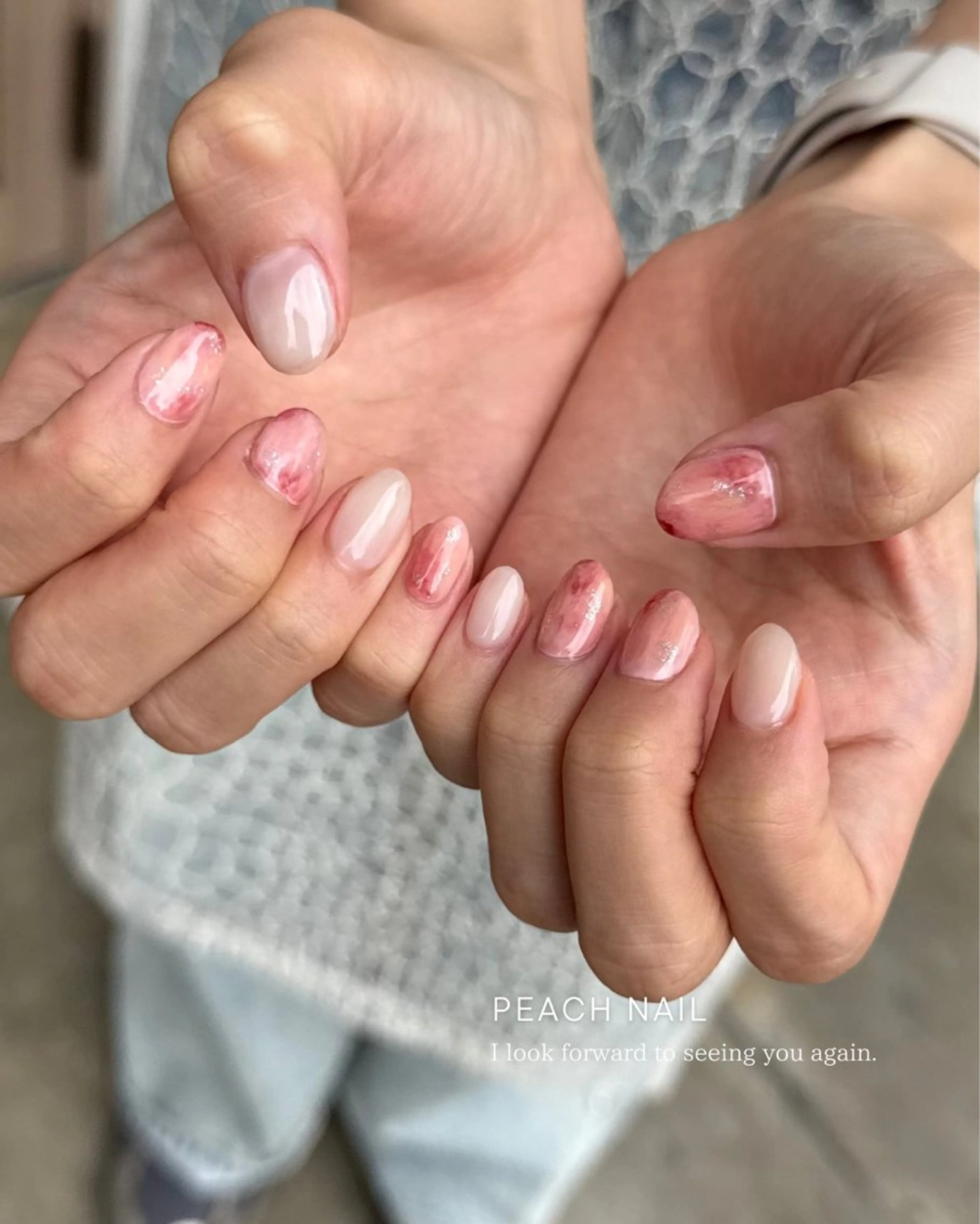 ネイル アートネイル ジェルネイル 氷ネイル・うるうるネイル ニュアンスネイル シンプルネイル ハンドネイル Seemly 千田町店所属・フラワーパラジェル 🌸シームリーエミのネイルデザイン