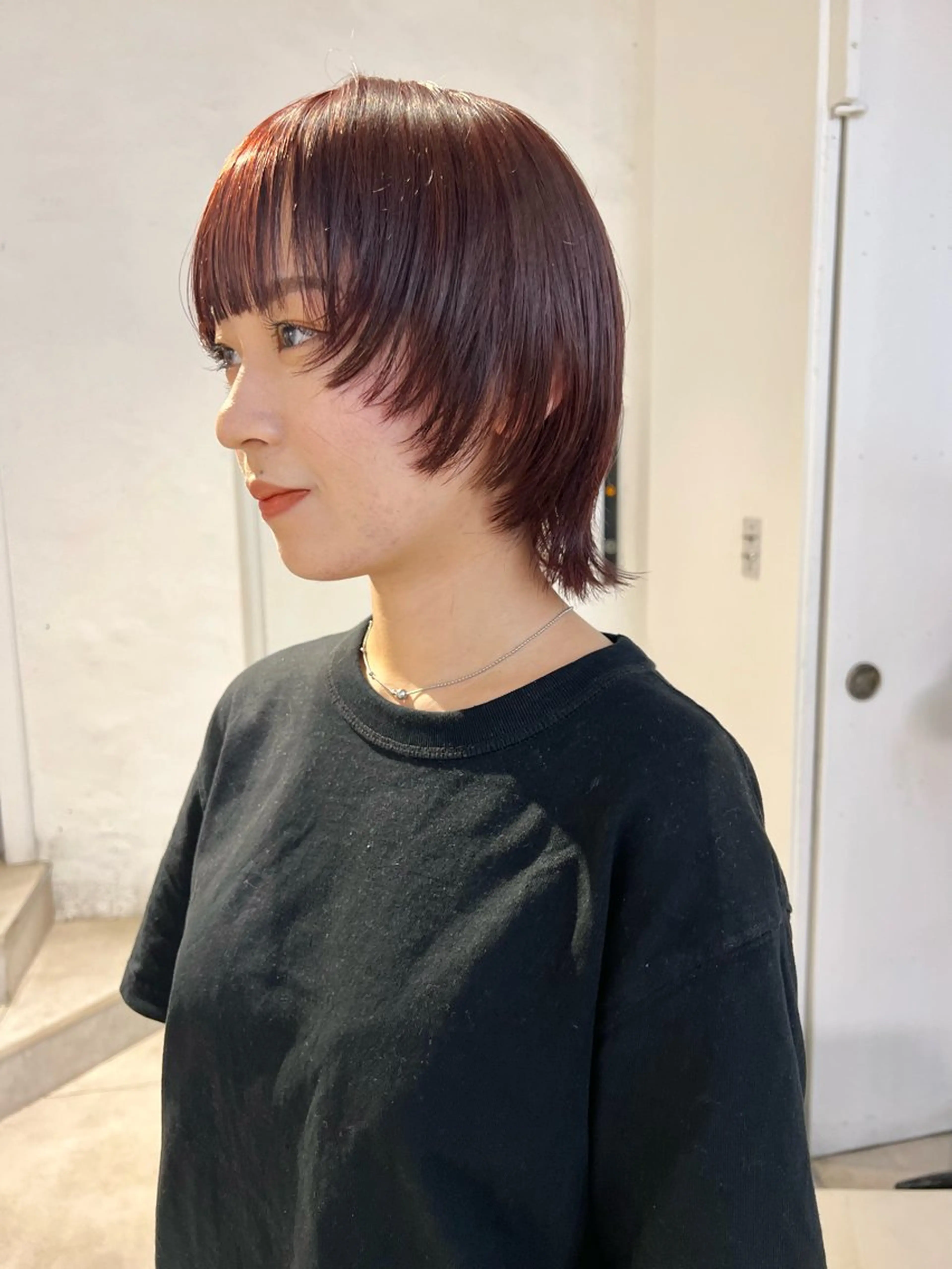 ショート カラー レッドカラー 顔周りカット/透明感 カラー✂️MEIのヘアスタイル