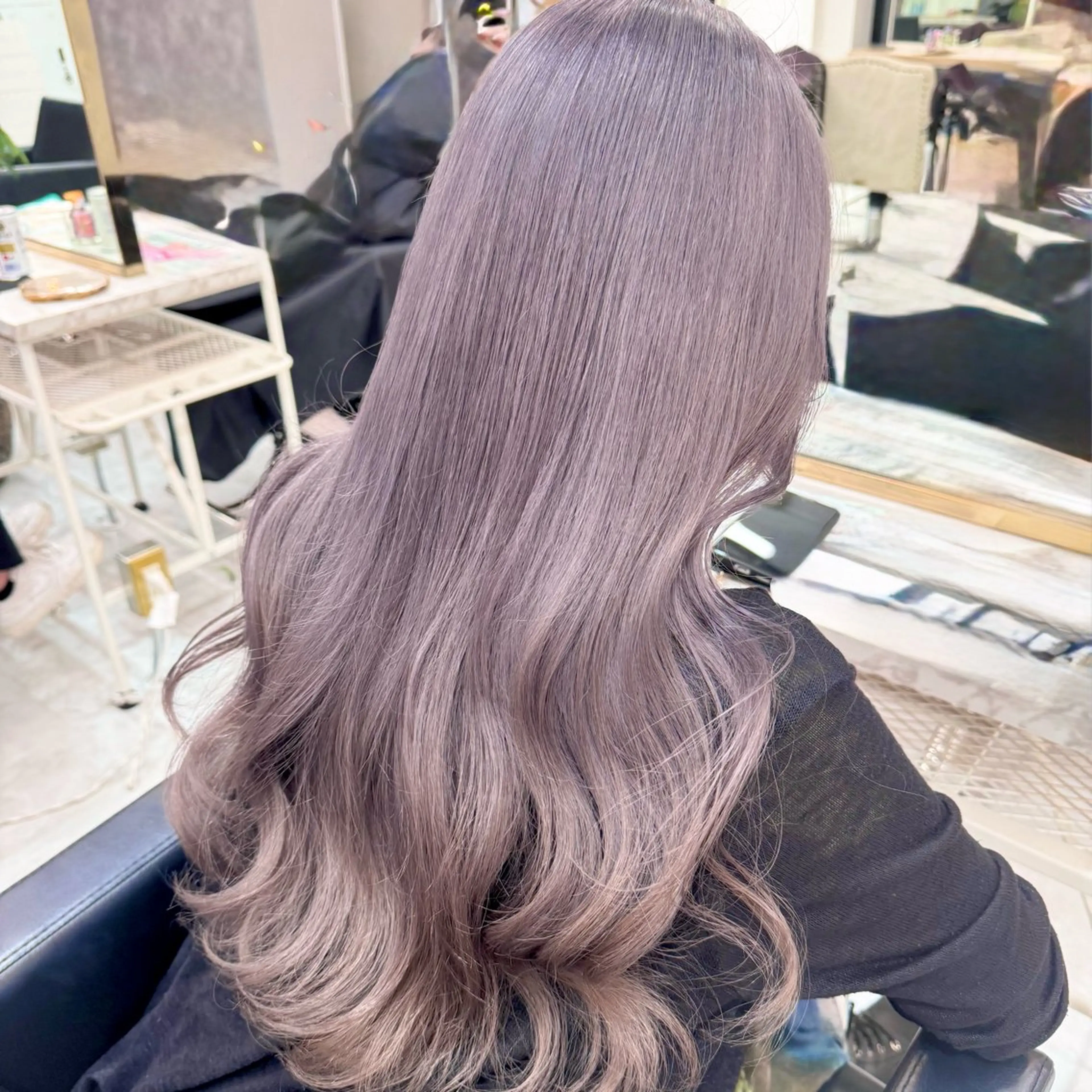 ミディアム カラー パーマ ヘアアレンジ メンズ キッズ ハイトーン/ピンク 💗モモ໒꒱のヘアスタイル
