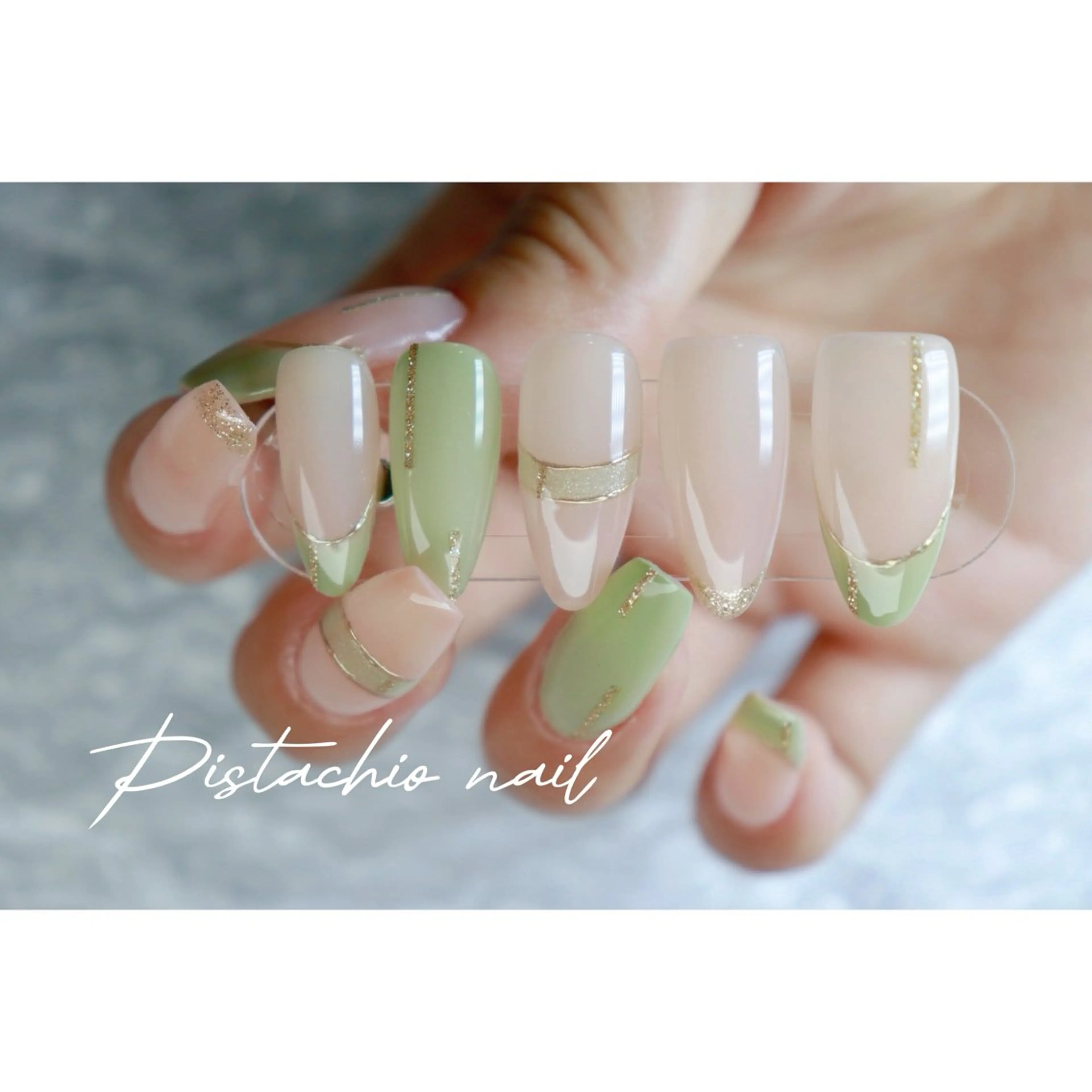 ネイル ピスタチオネイル ハンドネイル ハンドケア mapple nailのネイルデザイン