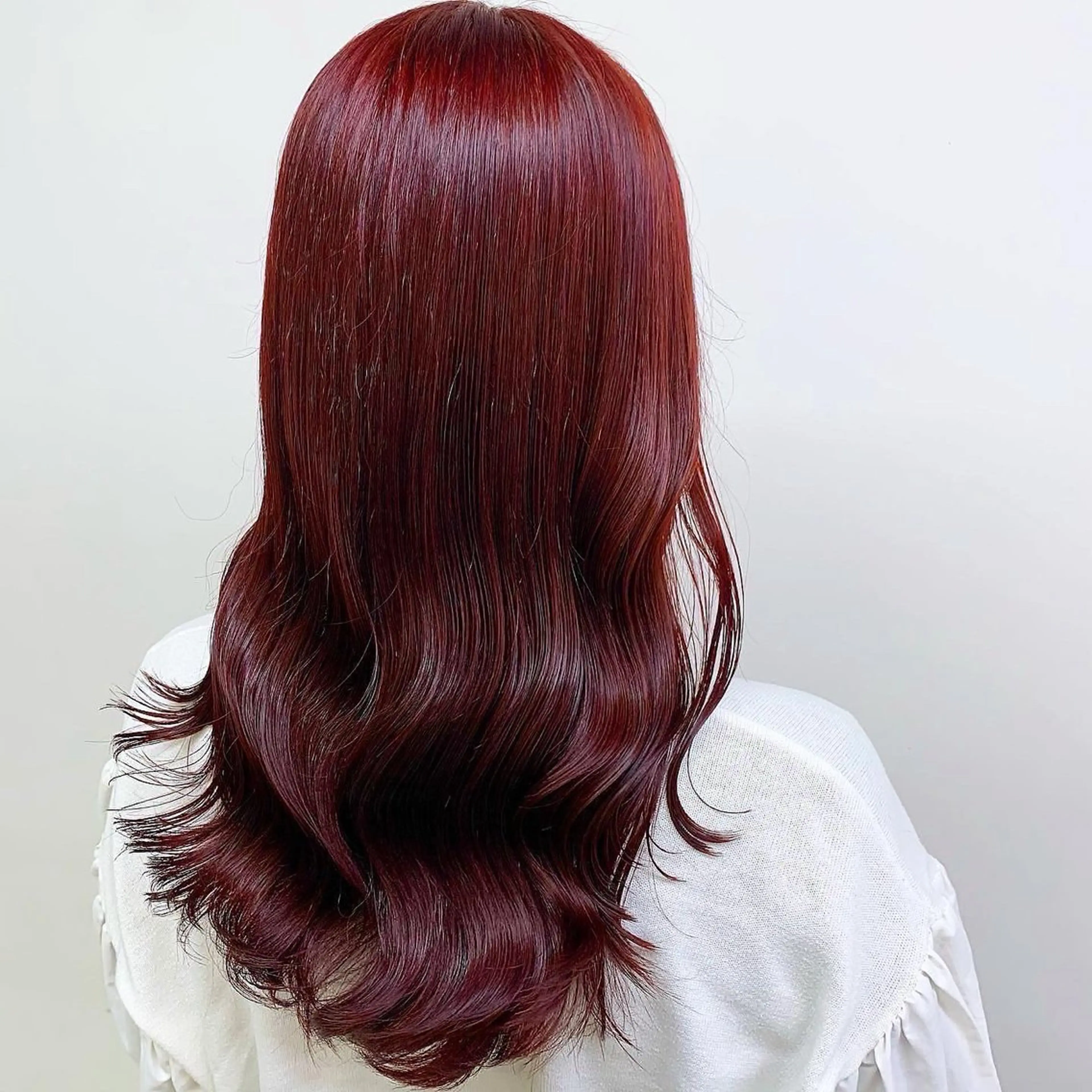 セミロング カラー カット ヘアカラー 🍒ワイン系 ウルフカット🍒拓未のヘアスタイル