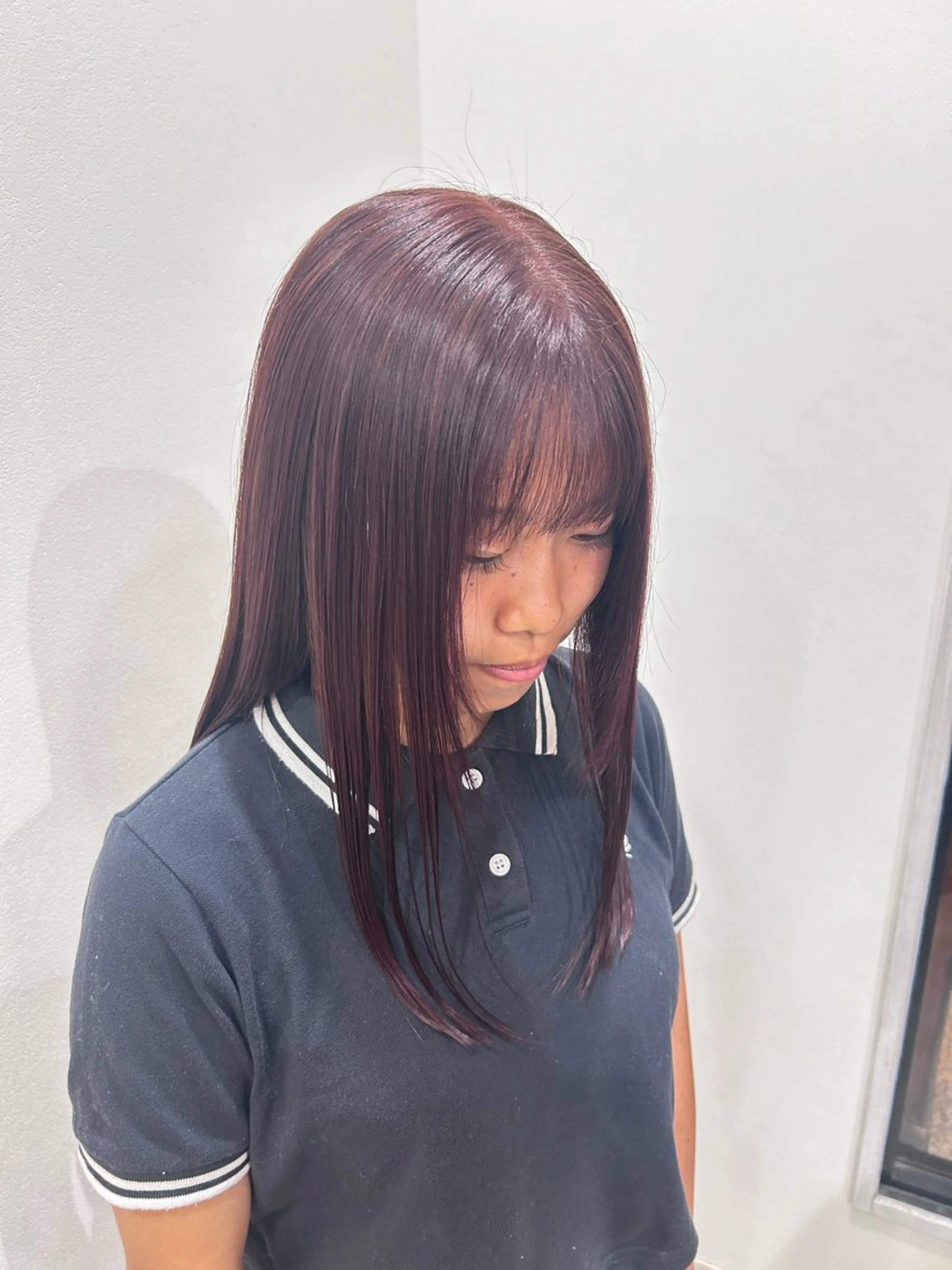 カラー ブリーチ ブリーチなしカラー ピンクカラー 矢谷 莉帆のヘアスタイル