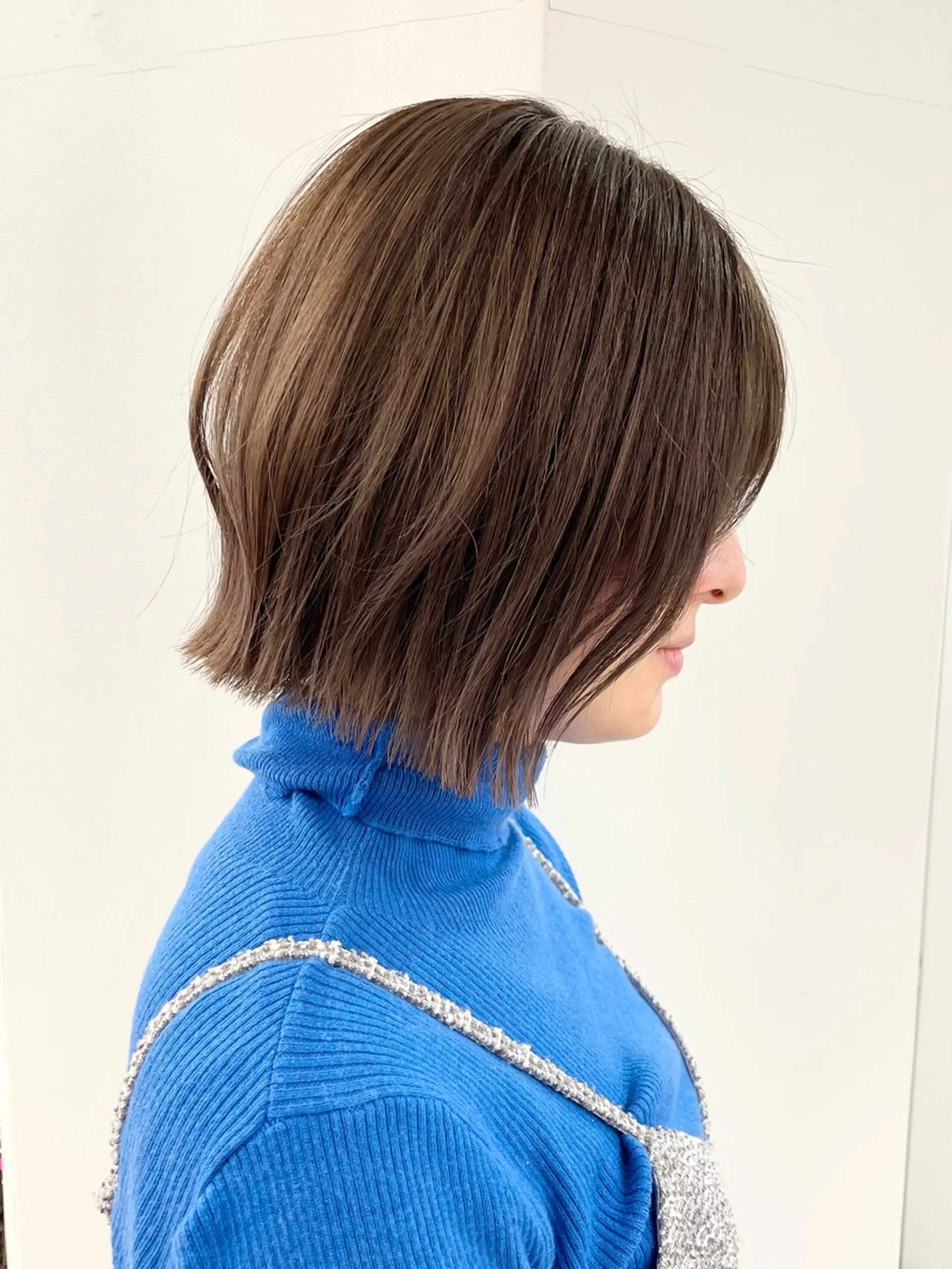 ミディアム ボブ くびれヘア カット ヘアカラー 松田 /骨格矯正カットのヘアスタイル