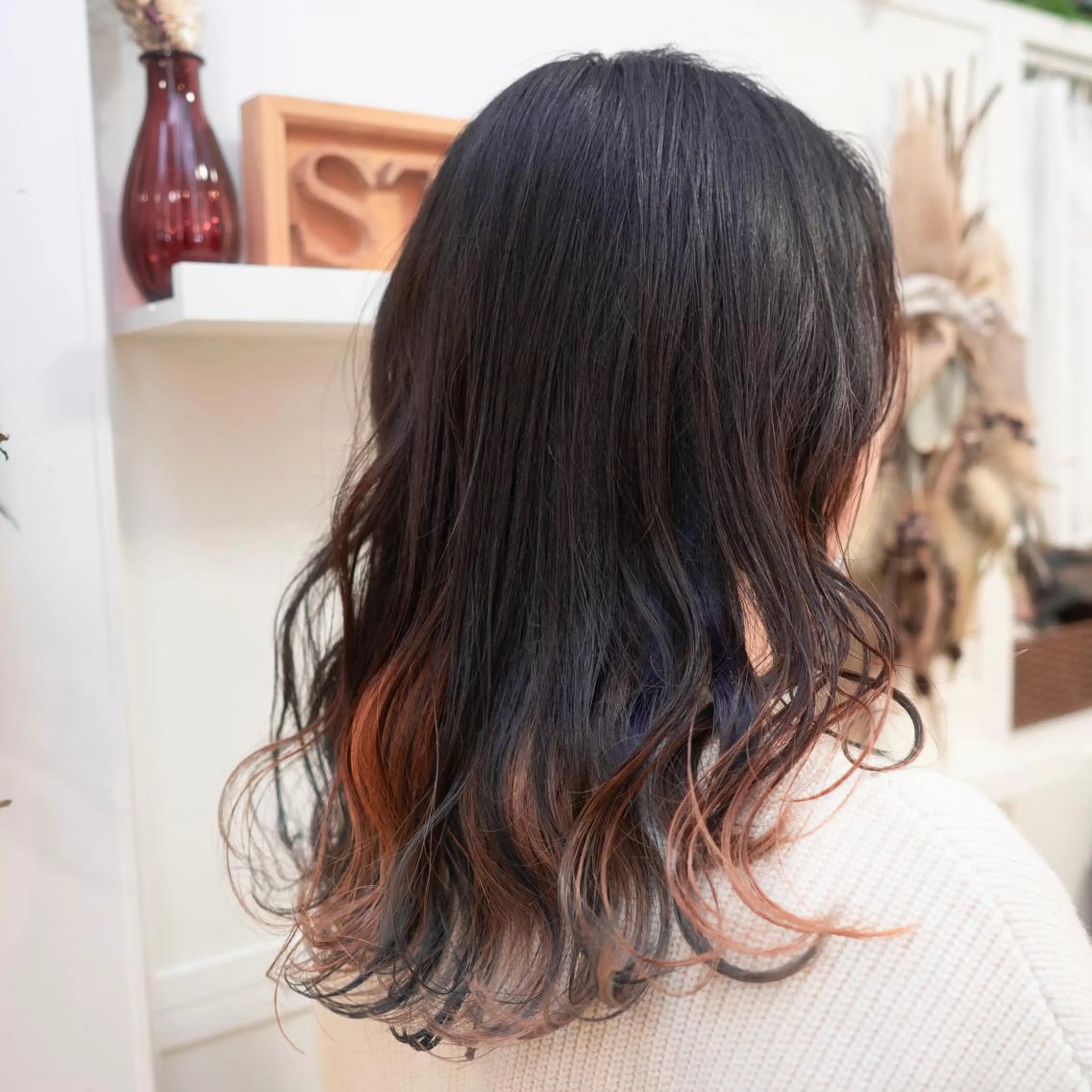 ミディアム カラー ブリーチ ケアブリーチ ダブルカラー インナーカラー ヘアカラー トリートメント SALOWIN 神戸三宮店所属・【三宮/ブリーチ なしカラー】高田祐也のヘアスタイル